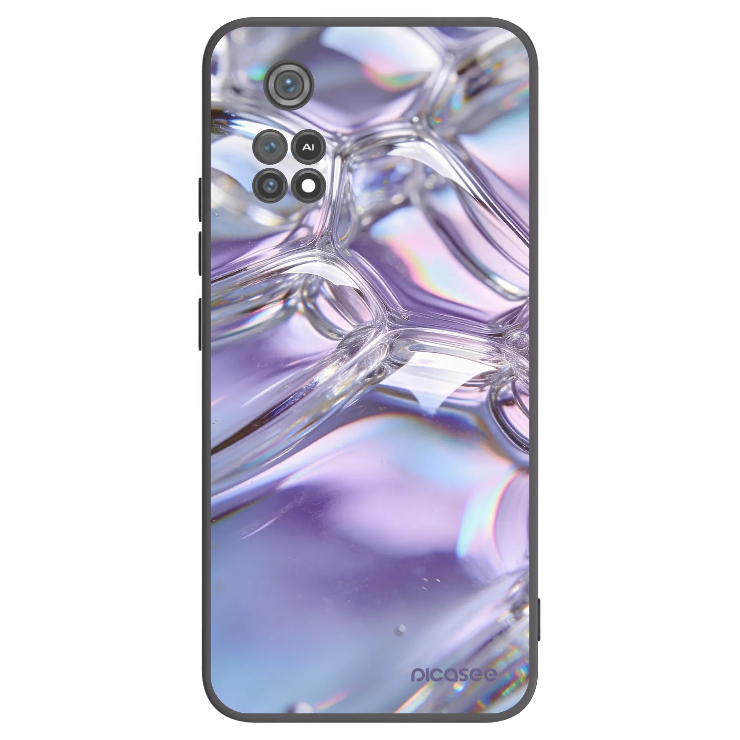 Picasee silikonowe czarne etui na Xiaomi Poco M4 Pro - Iridescent bubbles
