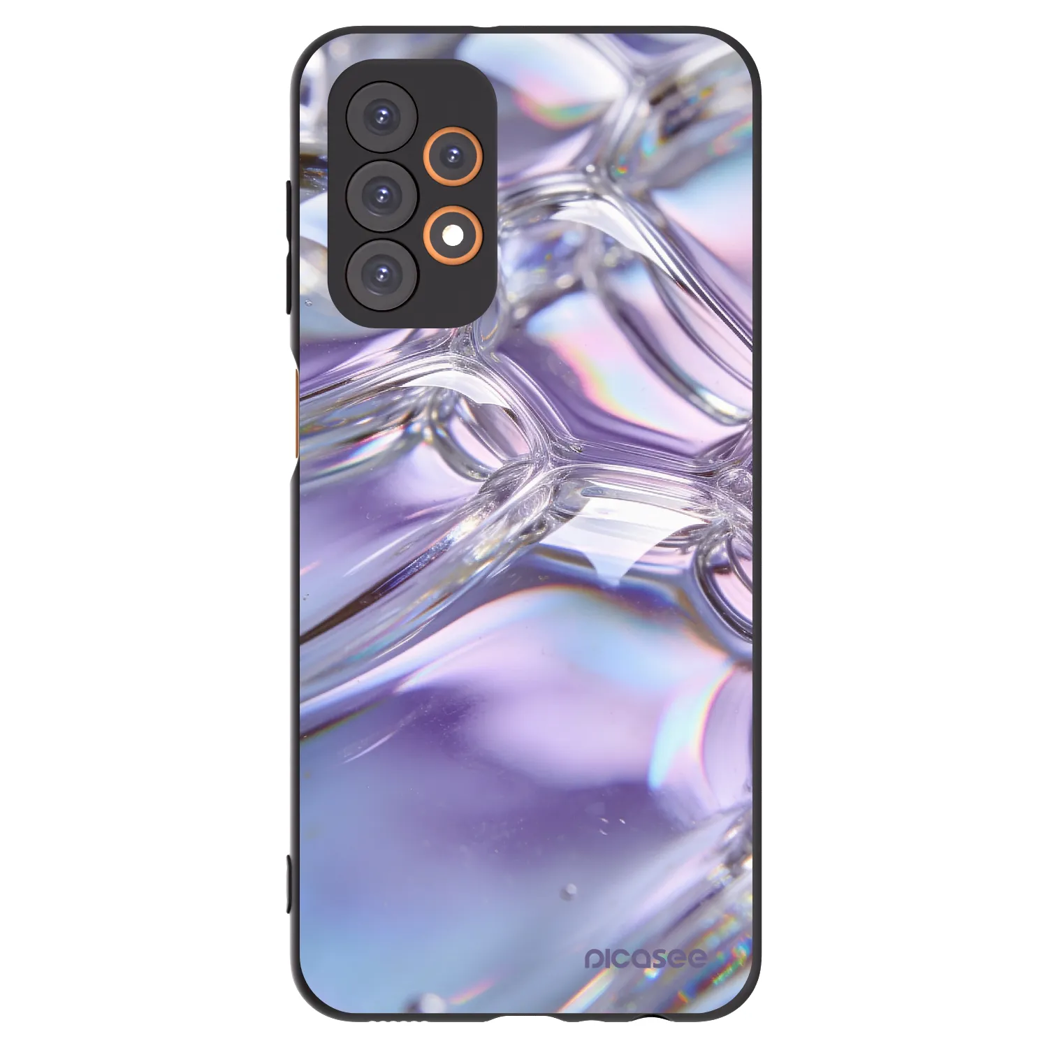 Picasee silikonowe czarne etui na Samsung Galaxy A23 A235F 4G - Iridescent bubbles