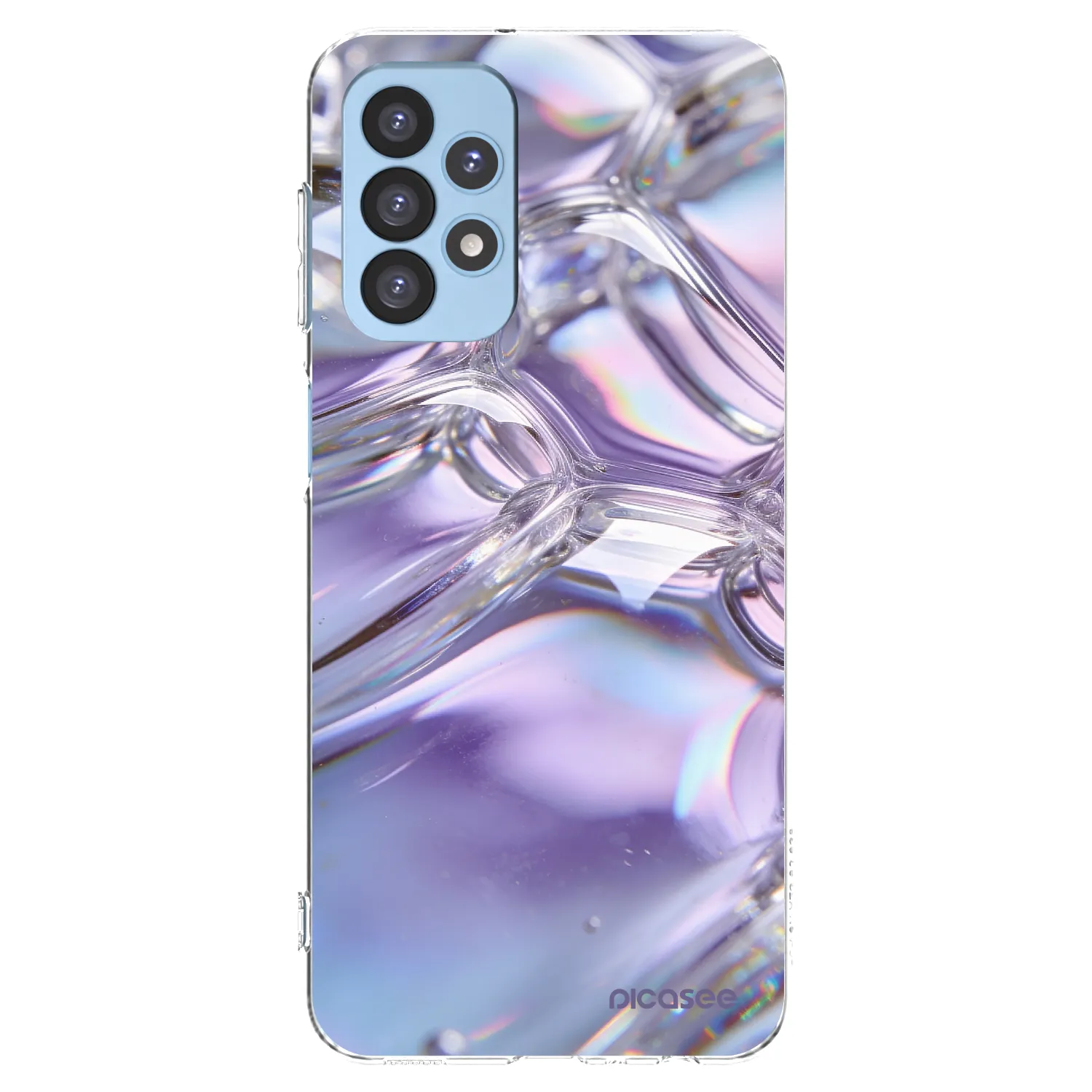 Picasee silikonowe przeźroczyste etui na Samsung Galaxy A23 A235F 4G - Iridescent bubbles