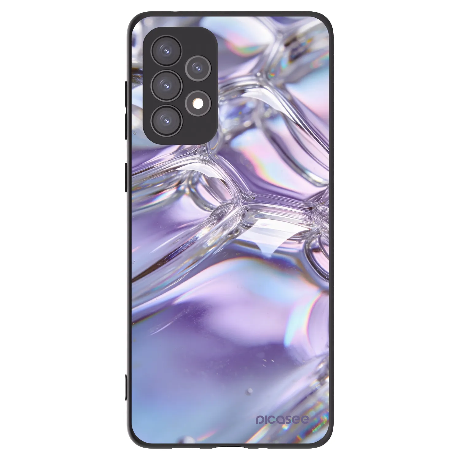Picasee silikonowe czarne etui na Samsung Galaxy A73 5G - Iridescent bubbles