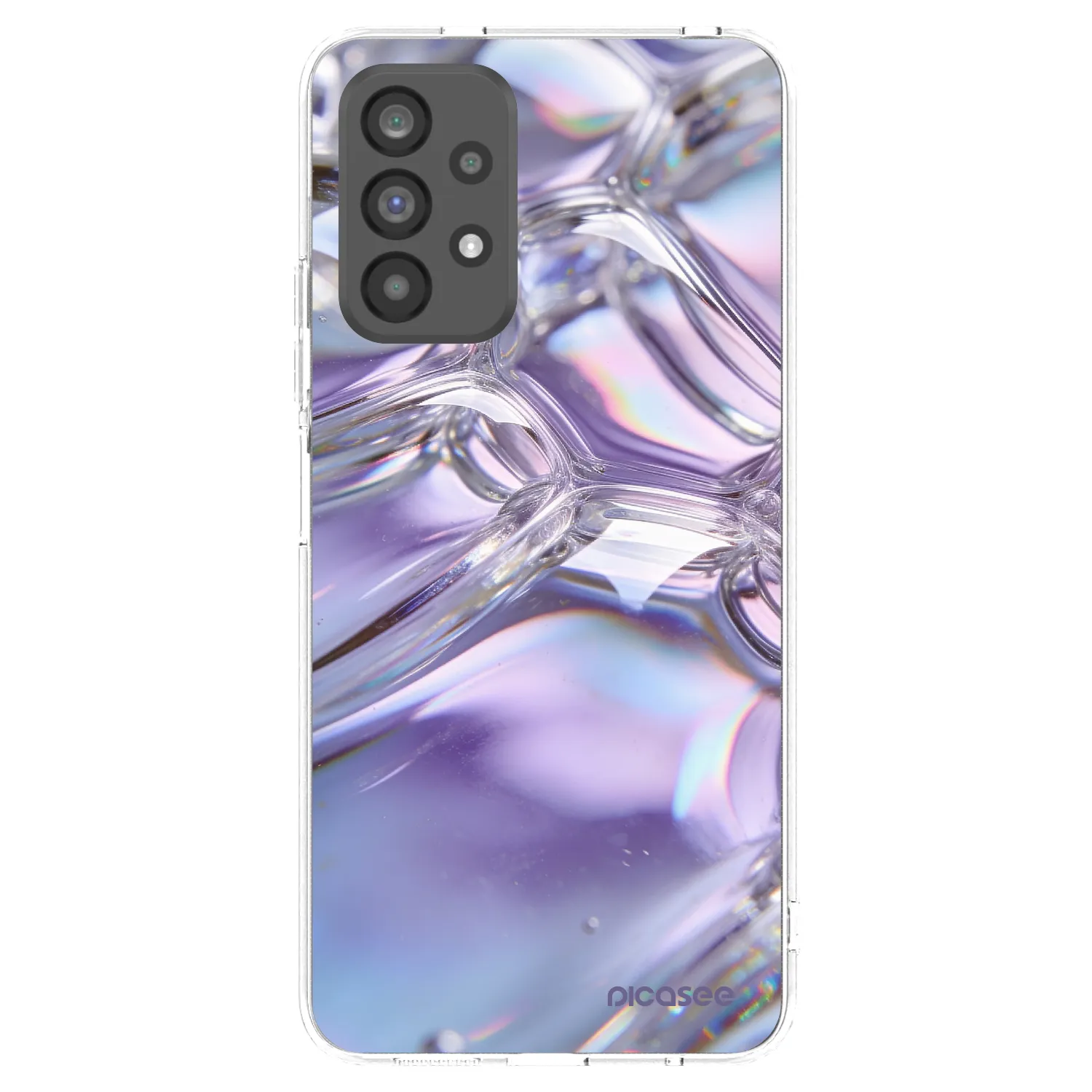 Picasee silikonowe przeźroczyste etui na Samsung Galaxy A73 5G - Iridescent bubbles