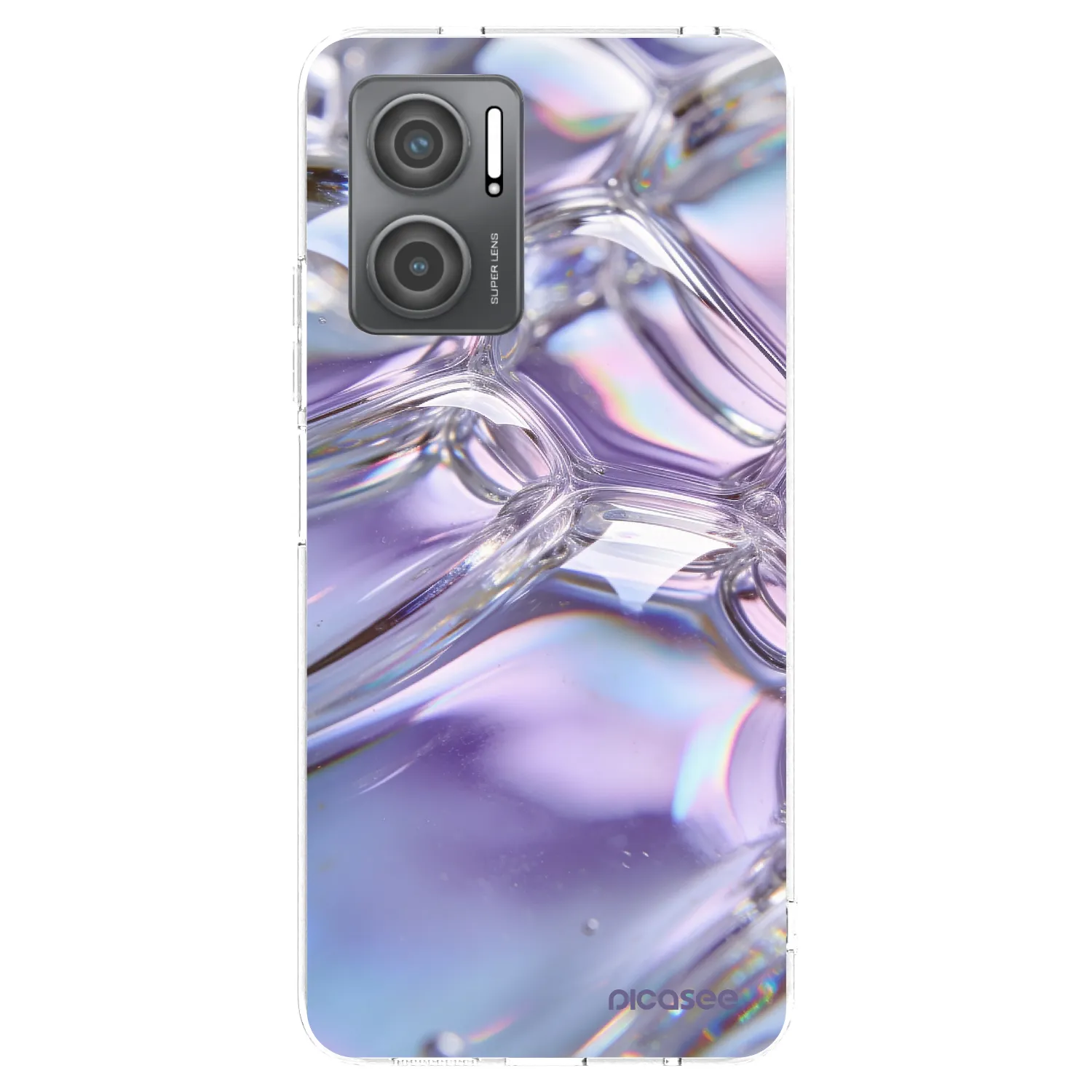 Picasee silikonowe przeźroczyste etui na Xiaomi Redmi 10 5G - Iridescent bubbles
