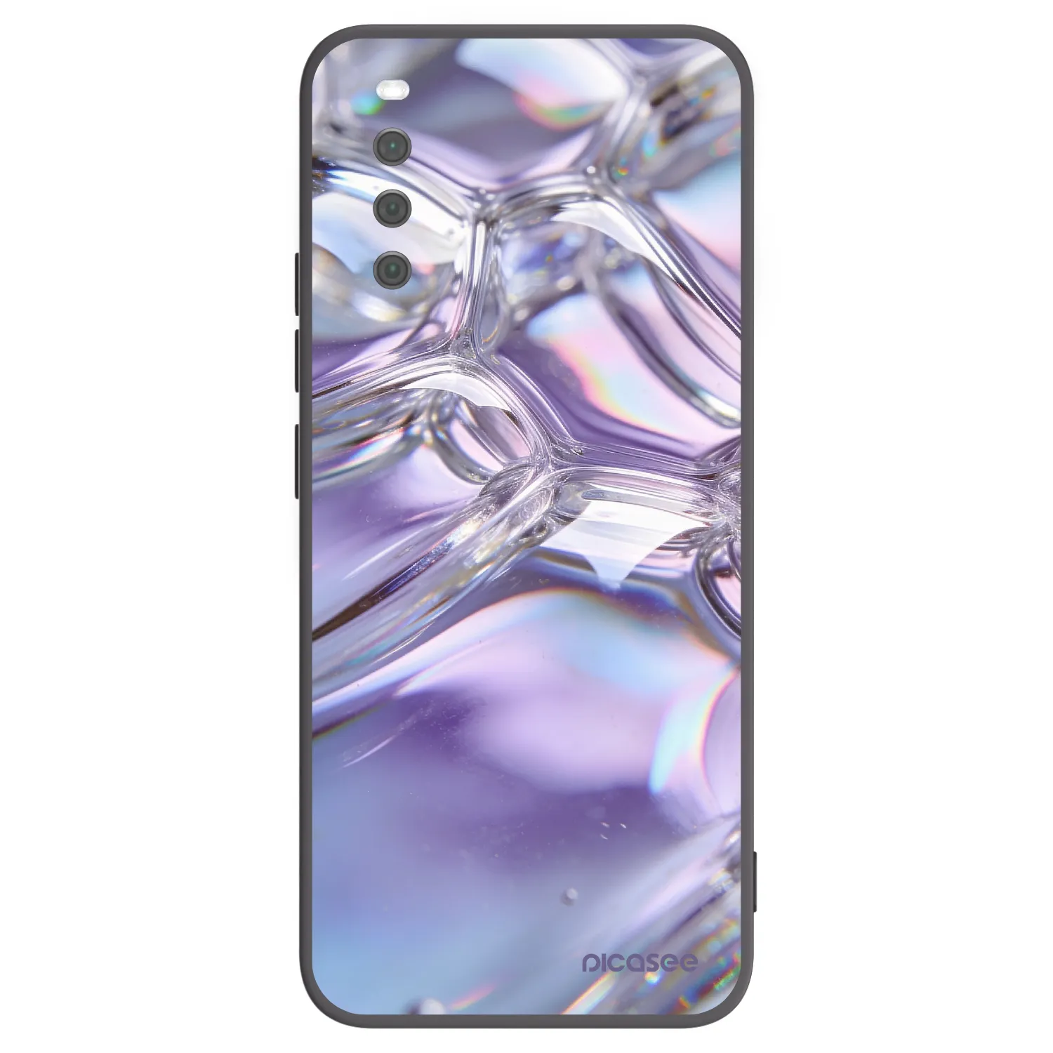Picasee silikonowe czarne etui na Sony Xperia 10 III - Iridescent bubbles