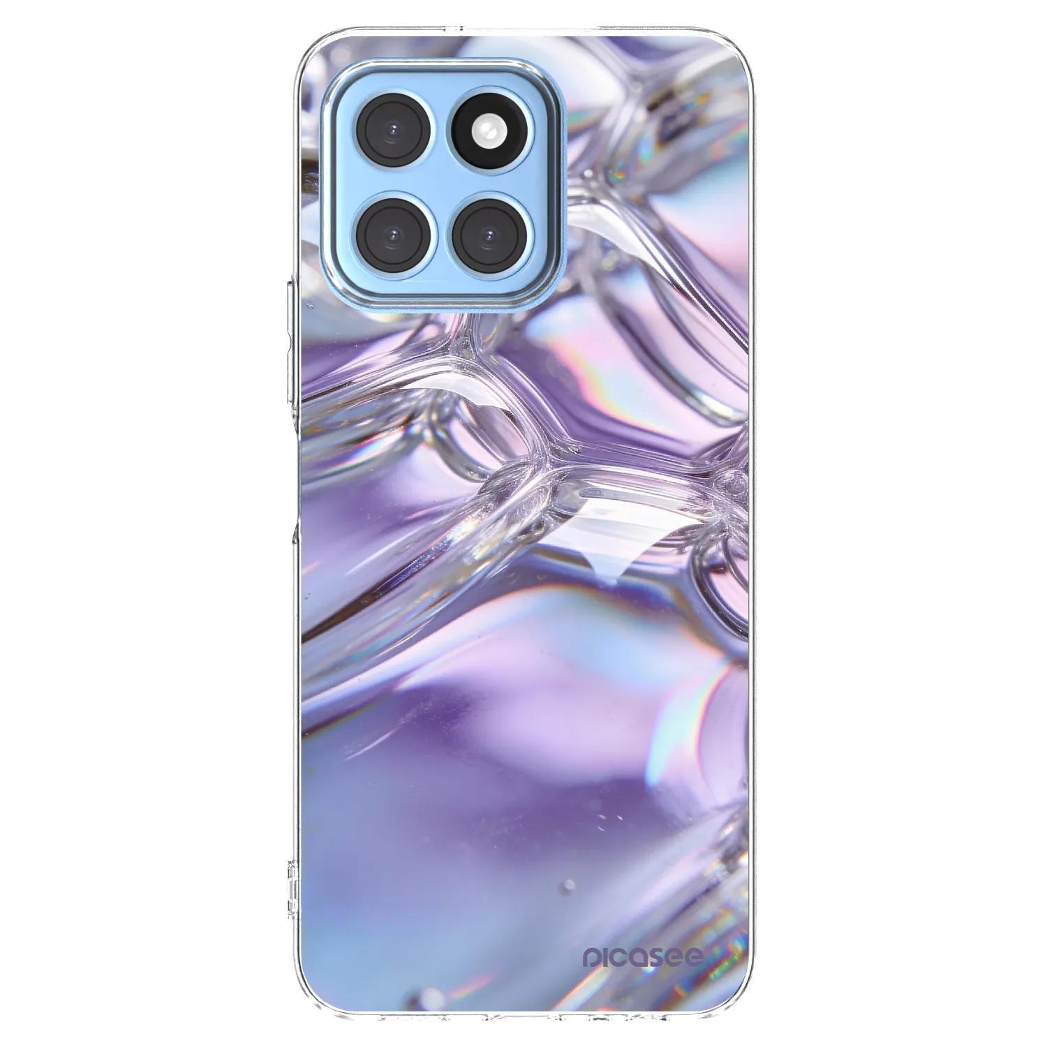 Picasee silikonowe przeźroczyste etui na Honor X8 5G - Iridescent bubbles