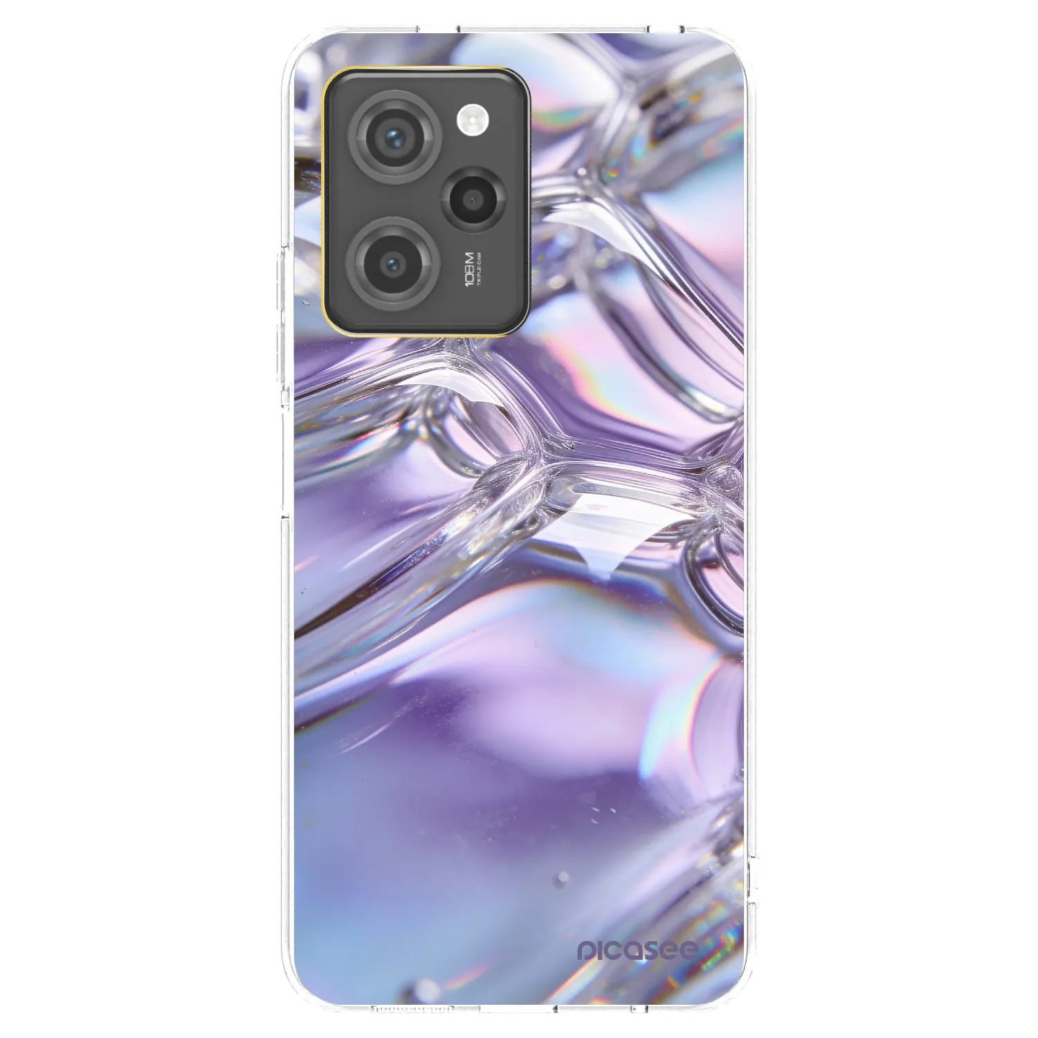 Picasee silikonowe przeźroczyste etui na Xiaomi Poco X5 Pro - Iridescent bubbles