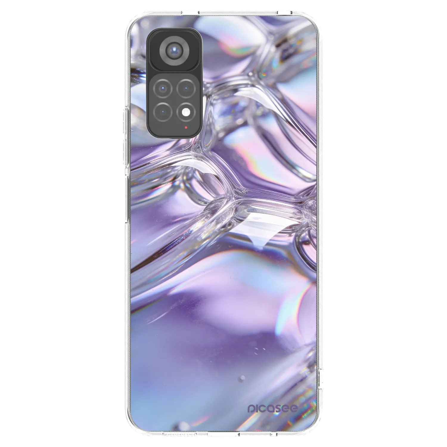 Picasee silikonowe przeźroczyste etui na Xiaomi Redmi Note 11S 5G - Iridescent bubbles