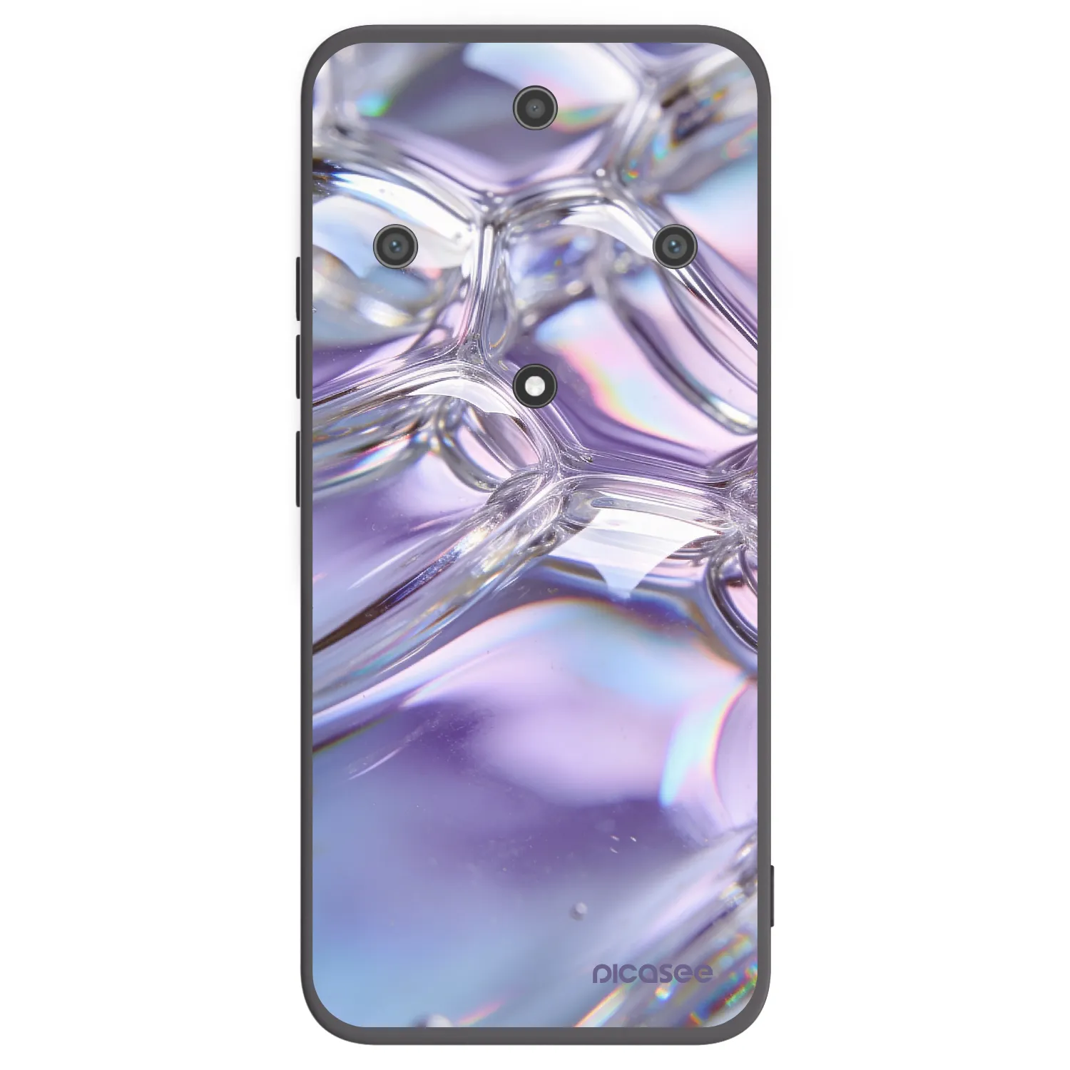 Picasee silikonowe czarne etui na Honor Magic5 Lite 5G - Iridescent bubbles