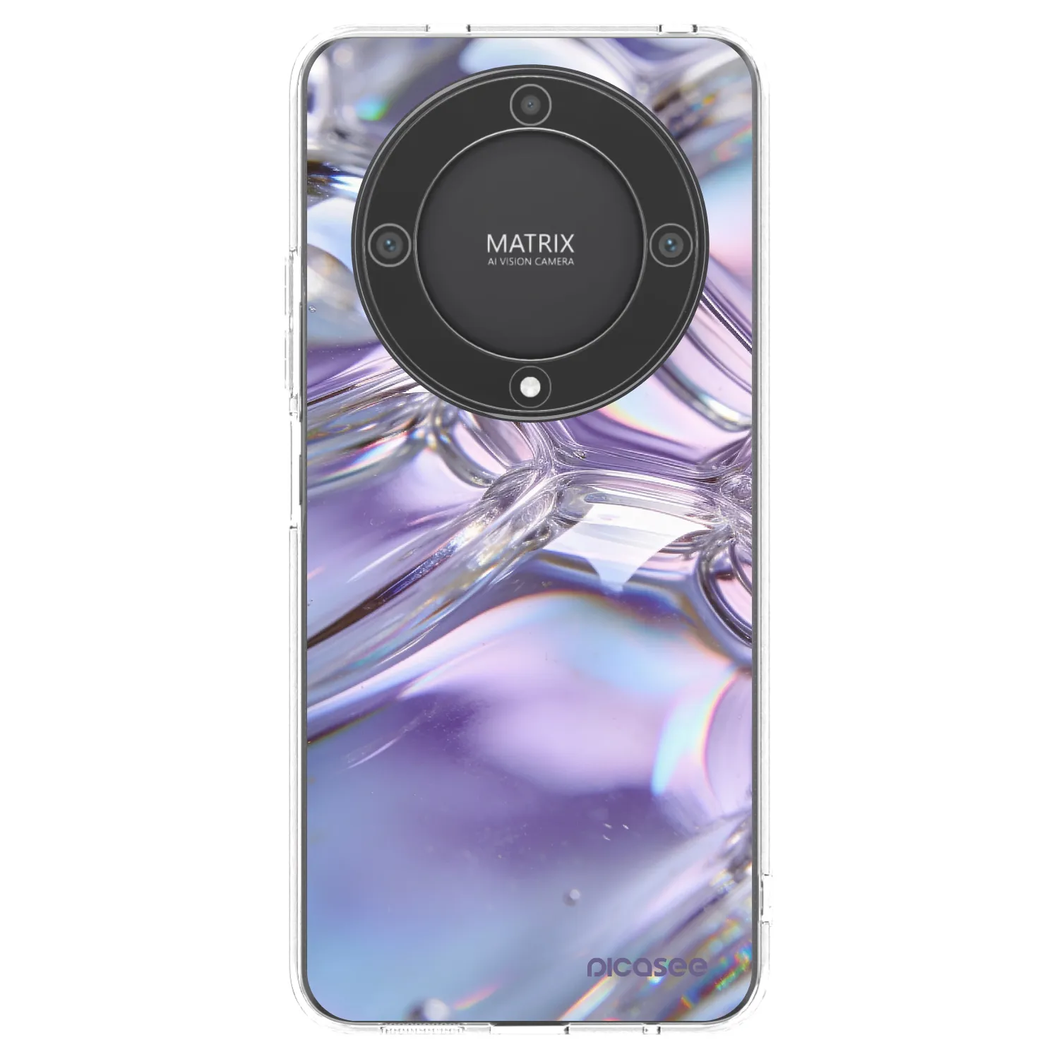 Picasee silikonowe przeźroczyste etui na Honor Magic5 Lite 5G - Iridescent bubbles