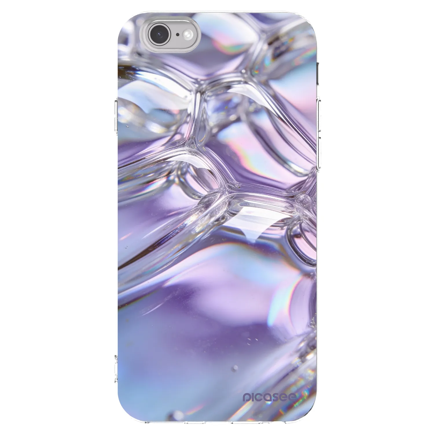 Picasee silikonowe przeźroczyste etui na Apple iPhone 6/6S - Iridescent bubbles