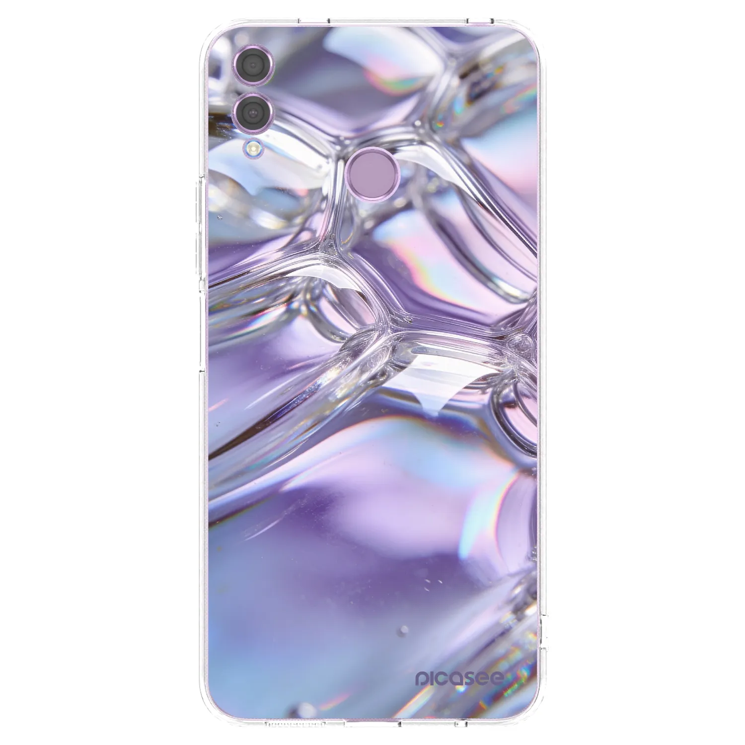 Picasee silikonowe przeźroczyste etui na Honor 8X - Iridescent bubbles