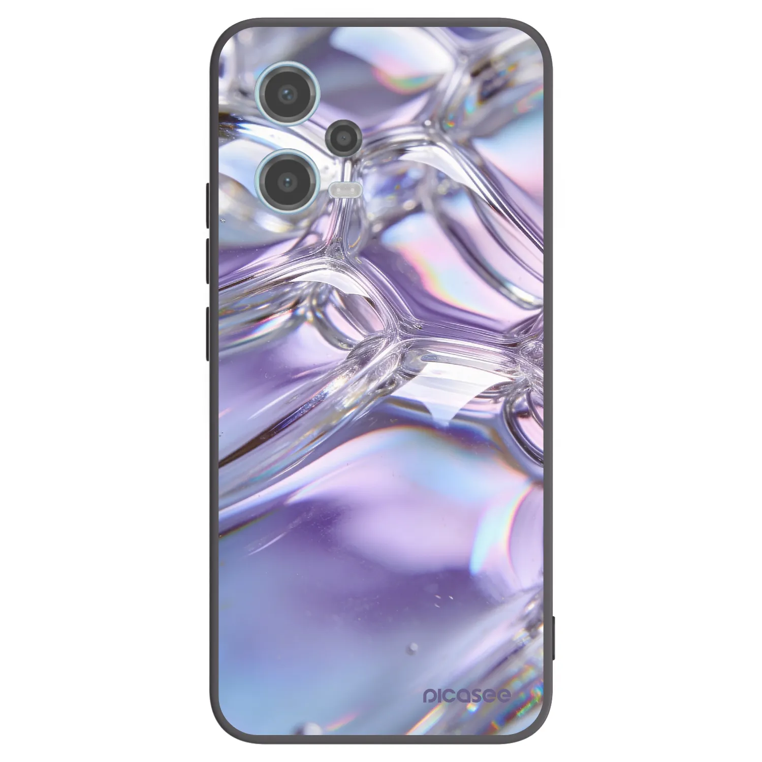 Picasee silikonowe czarne etui na Xiaomi Redmi Note 12 5G - Iridescent bubbles