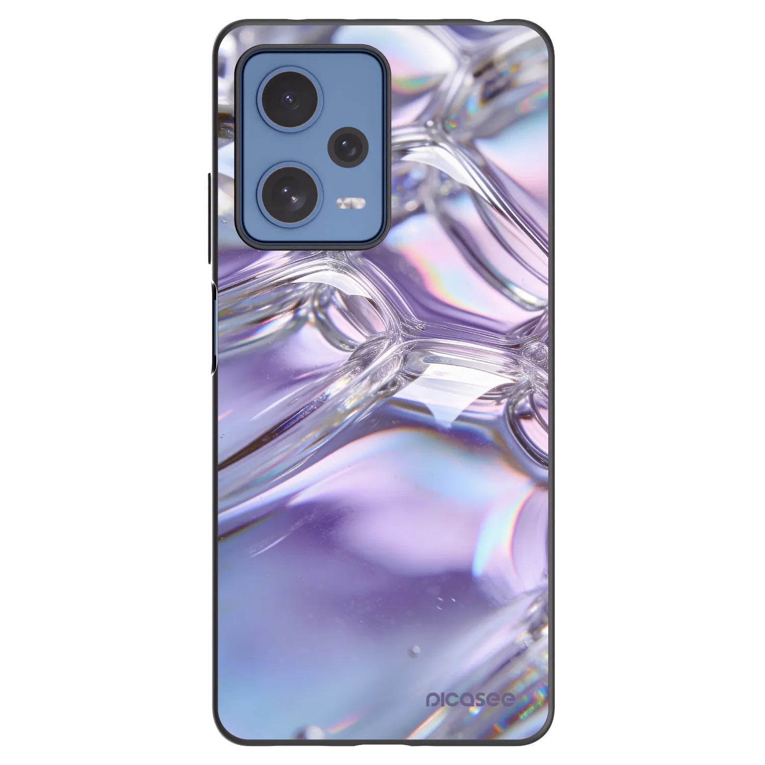 Picasee silikonowe czarne etui na Xiaomi Redmi Note 12 Pro 5G - Iridescent bubbles