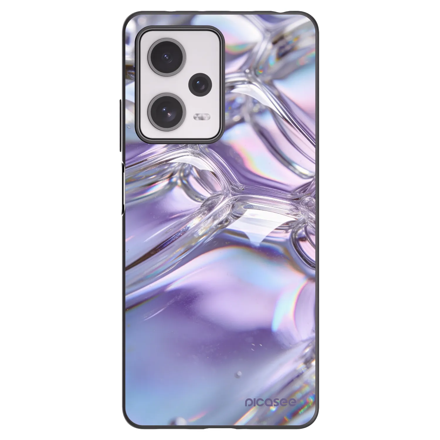 Picasee silikonowe czarne etui na Xiaomi Redmi Note 12 Pro+ 5G - Iridescent bubbles