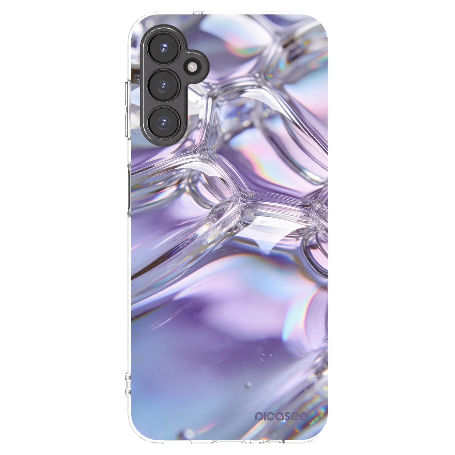 Picasee silikonowe przeźroczyste etui na Samsung Galaxy A14 4G A145R - Iridescent bubbles