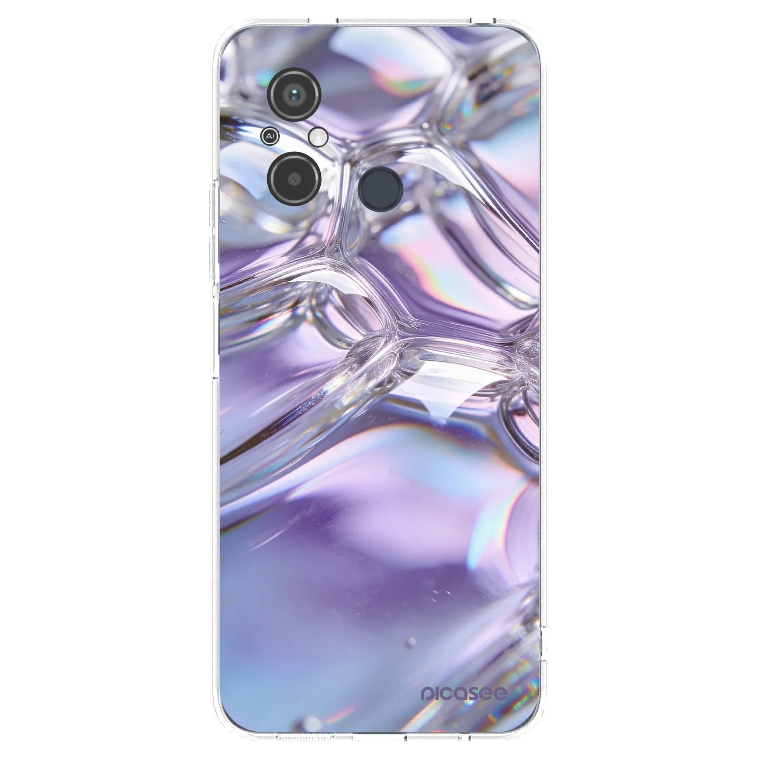 Picasee silikonowe przeźroczyste etui na Xiaomi Redmi 12C - Iridescent bubbles