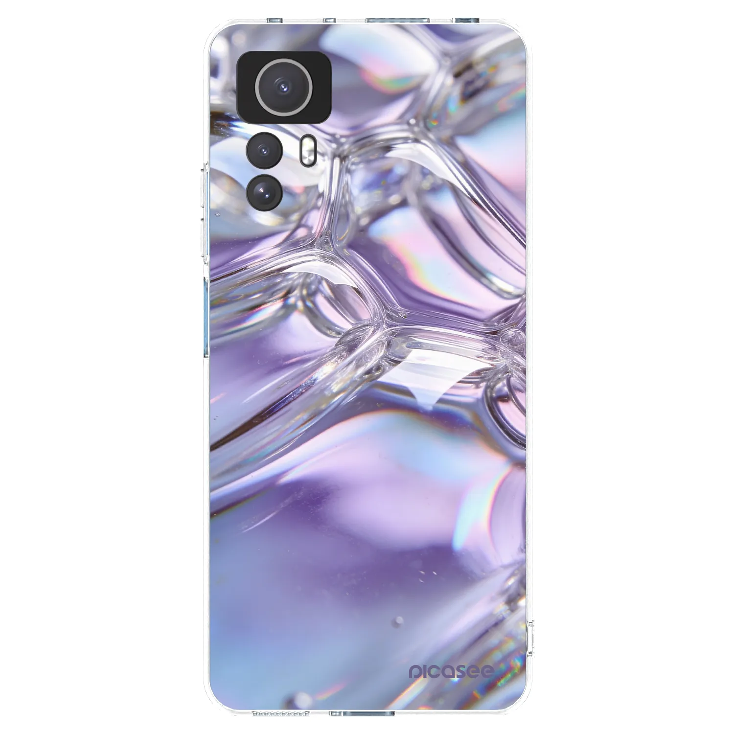Picasee silikonowe przeźroczyste etui na Xiaomi Redmi Note 12S - Iridescent bubbles