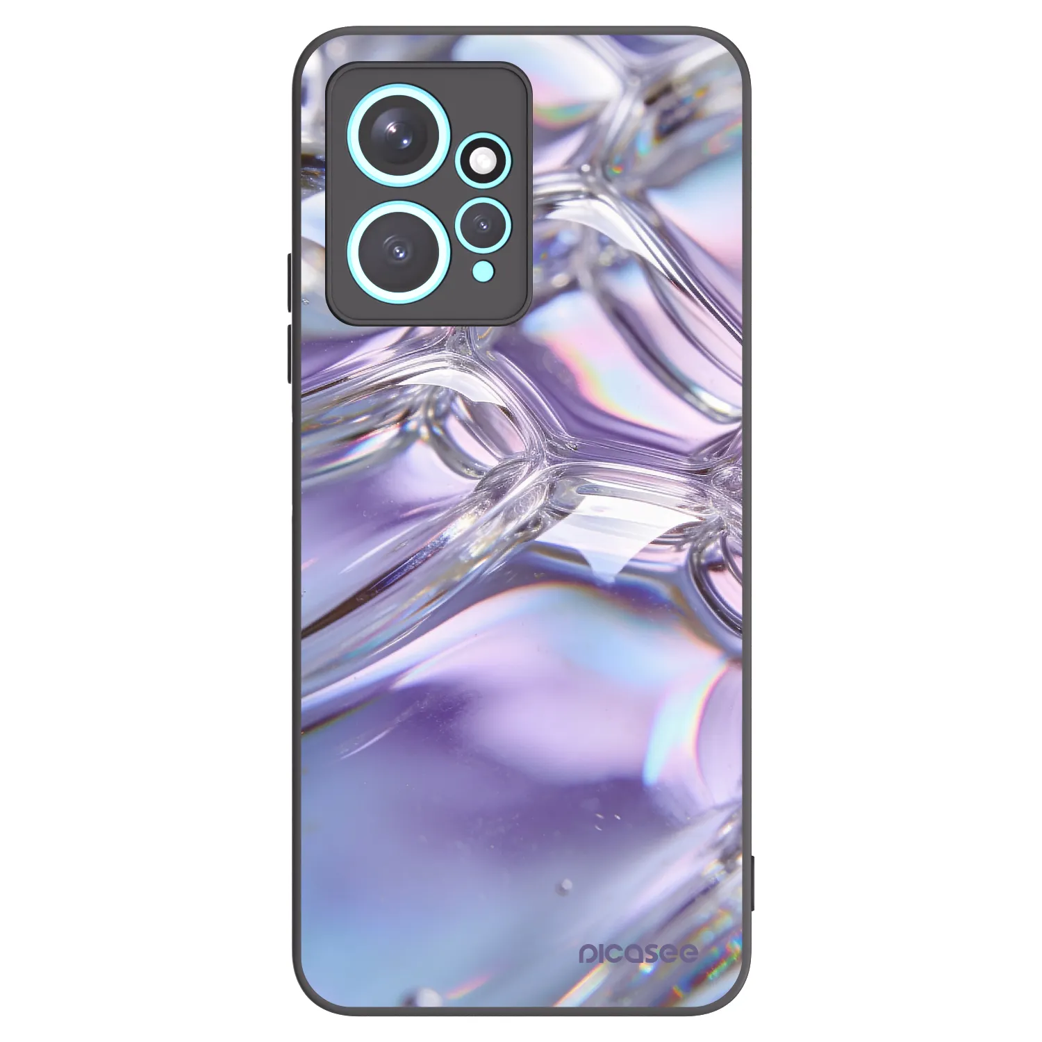 Picasee silikonowe czarne etui na Xiaomi Redmi Note 12 4G - Iridescent bubbles