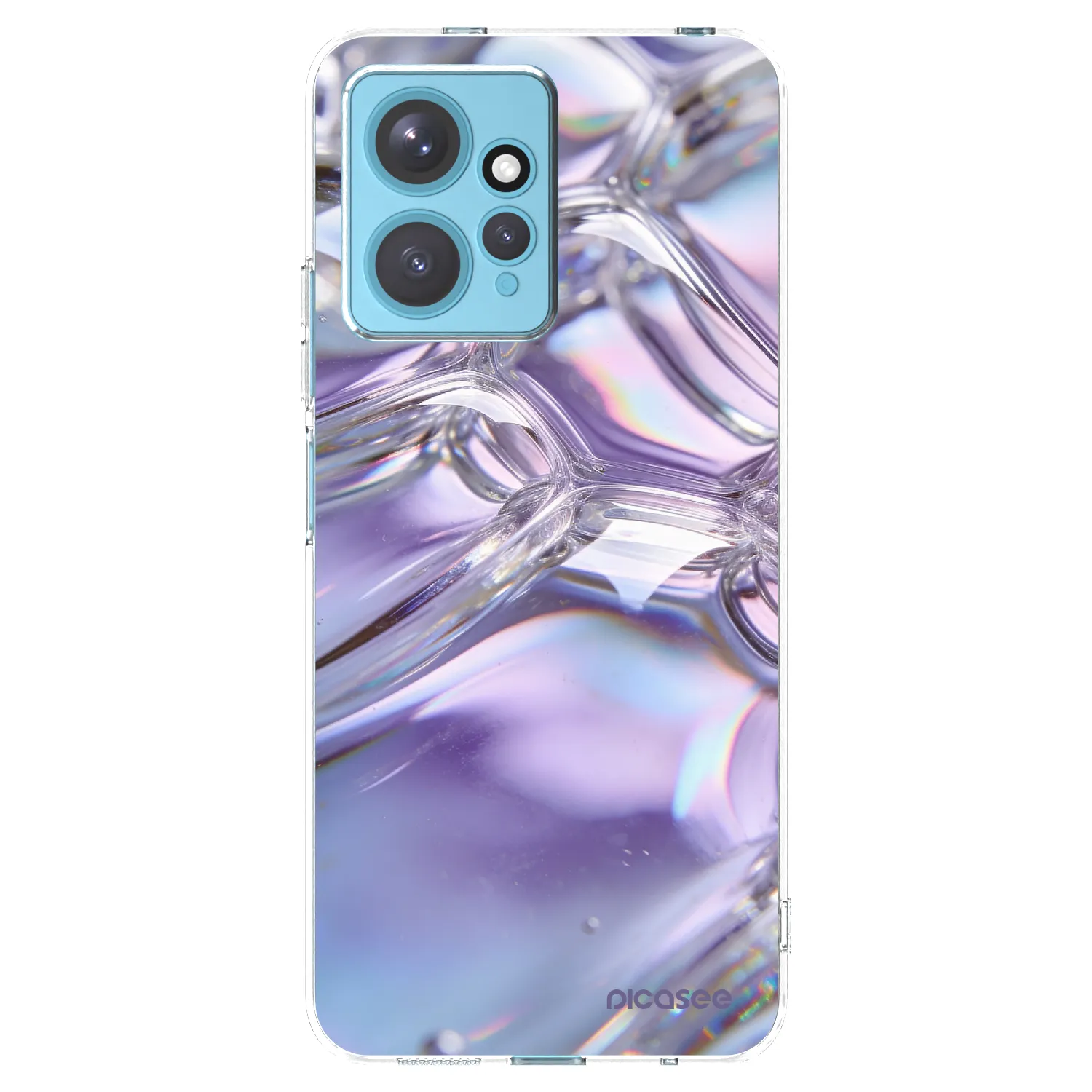 Picasee silikonowe przeźroczyste etui na Xiaomi Redmi Note 12 4G - Iridescent bubbles