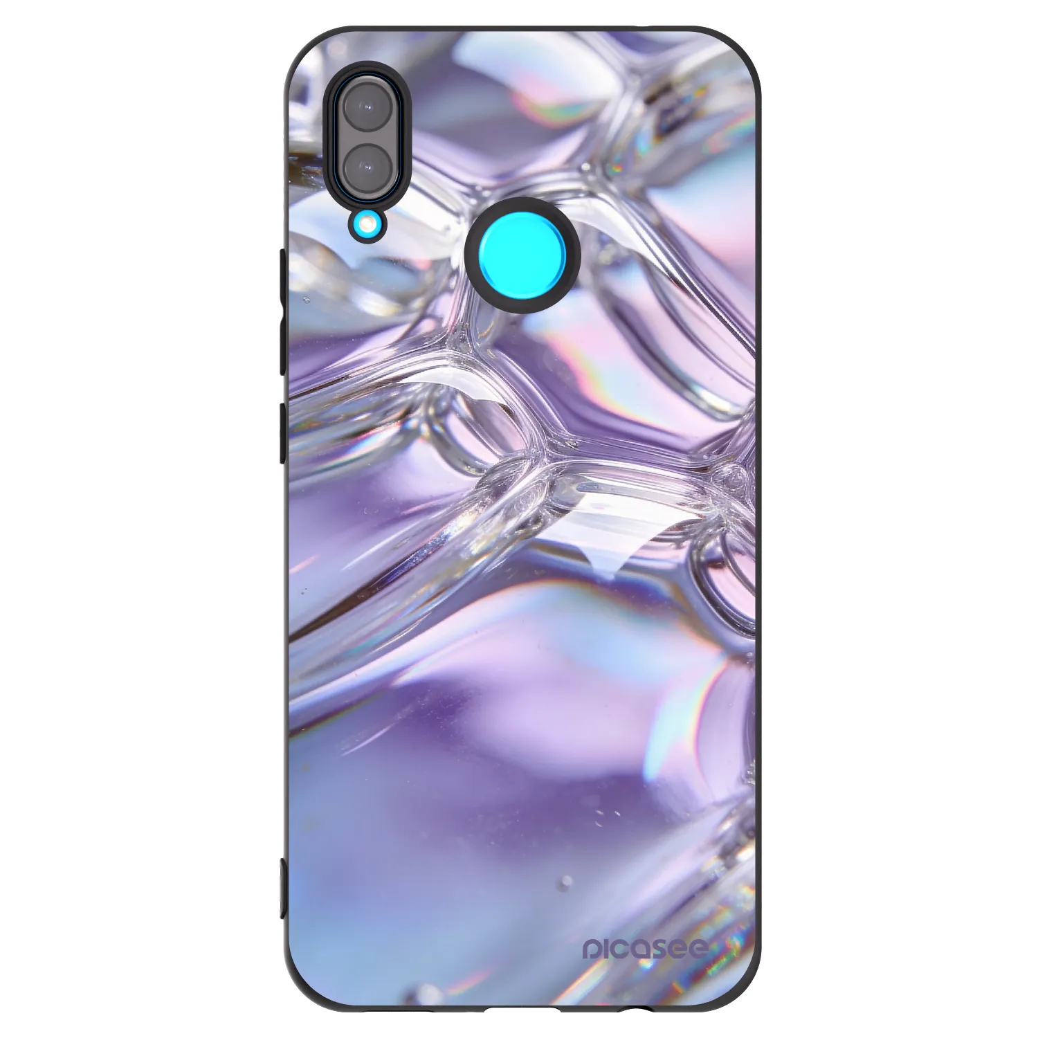 Picasee silikonowe czarne etui na Huawei Nova 3 - Iridescent bubbles