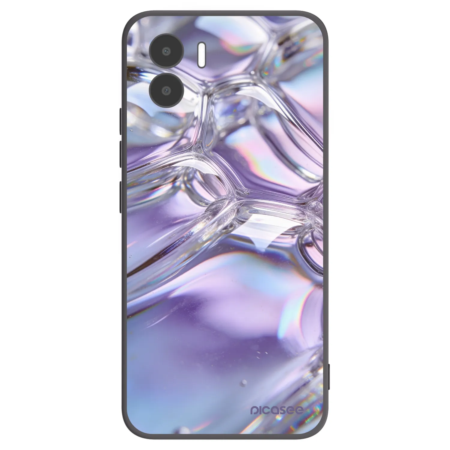 Picasee silikonowe czarne etui na Xiaomi Redmi A2 - Iridescent bubbles