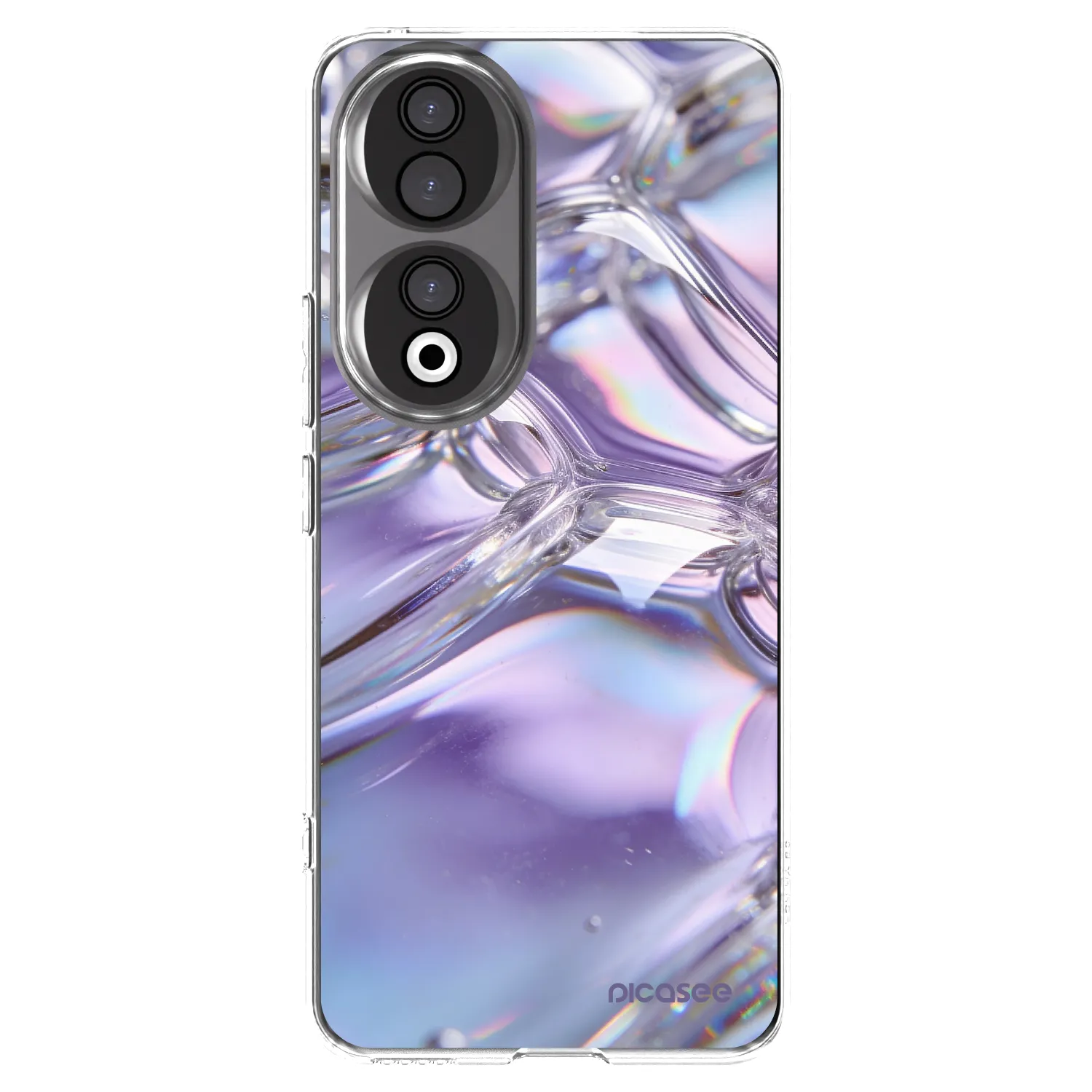 Picasee silikonowe przeźroczyste etui na Honor 90 5G - Iridescent bubbles