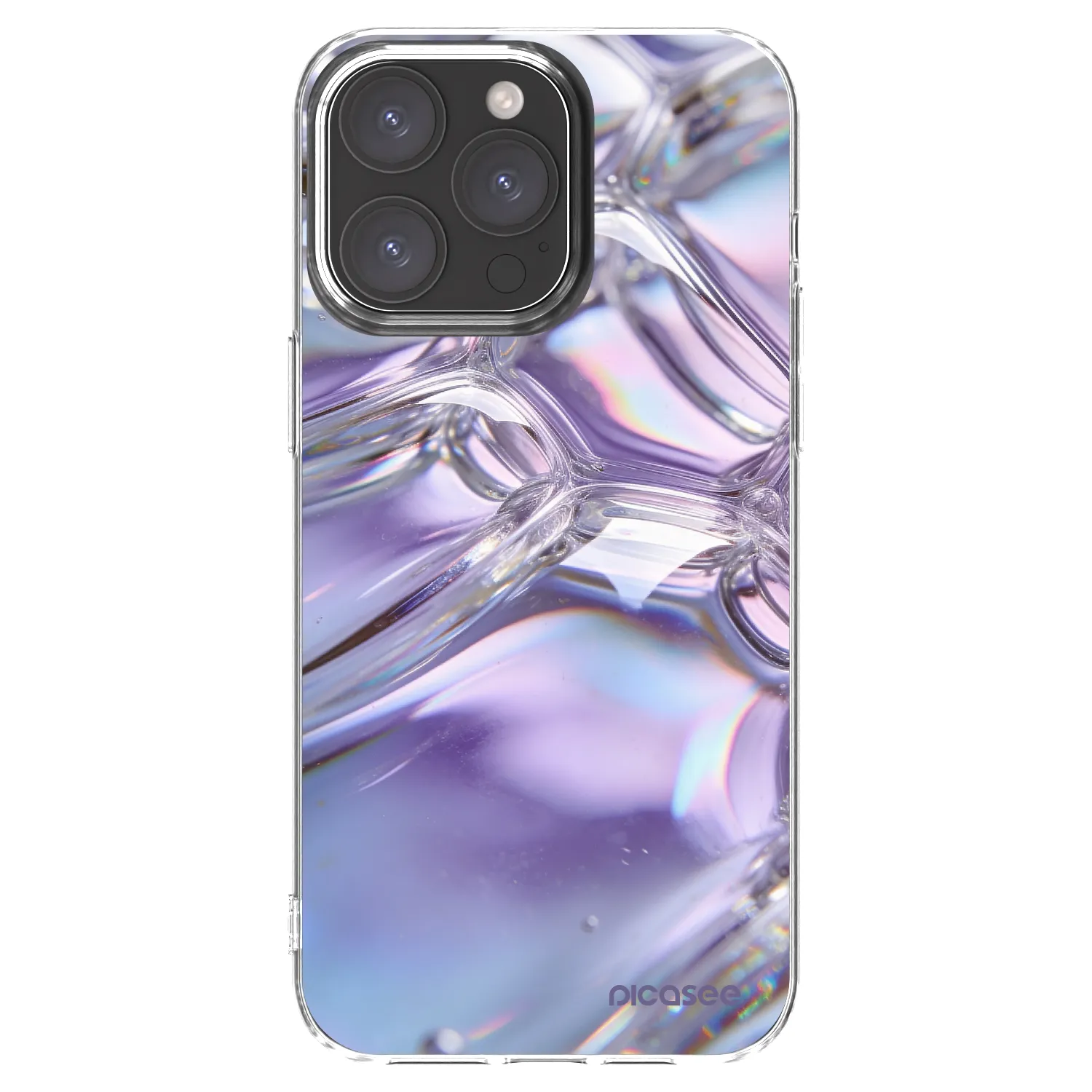Picasee silikonowe przeźroczyste etui na Apple iPhone 15 Pro Max - Iridescent bubbles