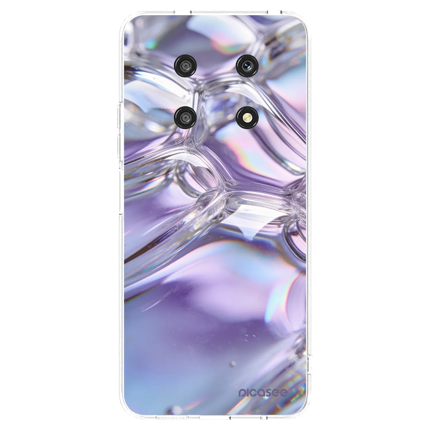 Picasee silikonowe przeźroczyste etui na Honor Magic4 Lite 5G - Iridescent bubbles