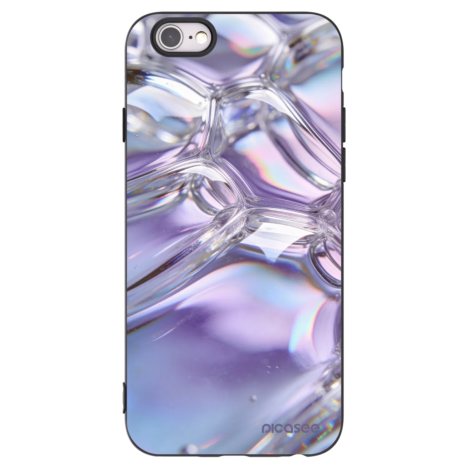 Picasee silikonowe czarne etui na Apple iPhone 6/6S - Iridescent bubbles