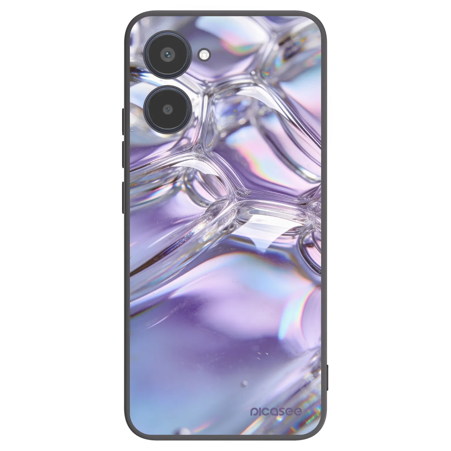 Picasee silikonowe czarne etui na Realme 10 4G - Iridescent bubbles