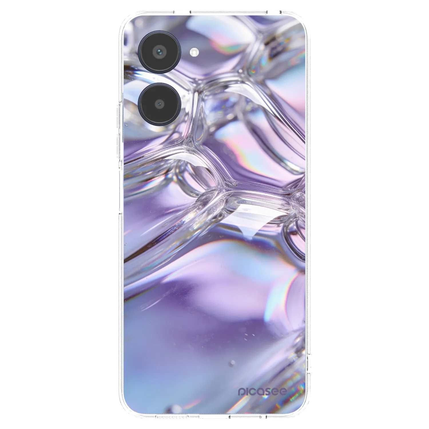 Picasee silikonowe przeźroczyste etui na Realme 10 4G - Iridescent bubbles