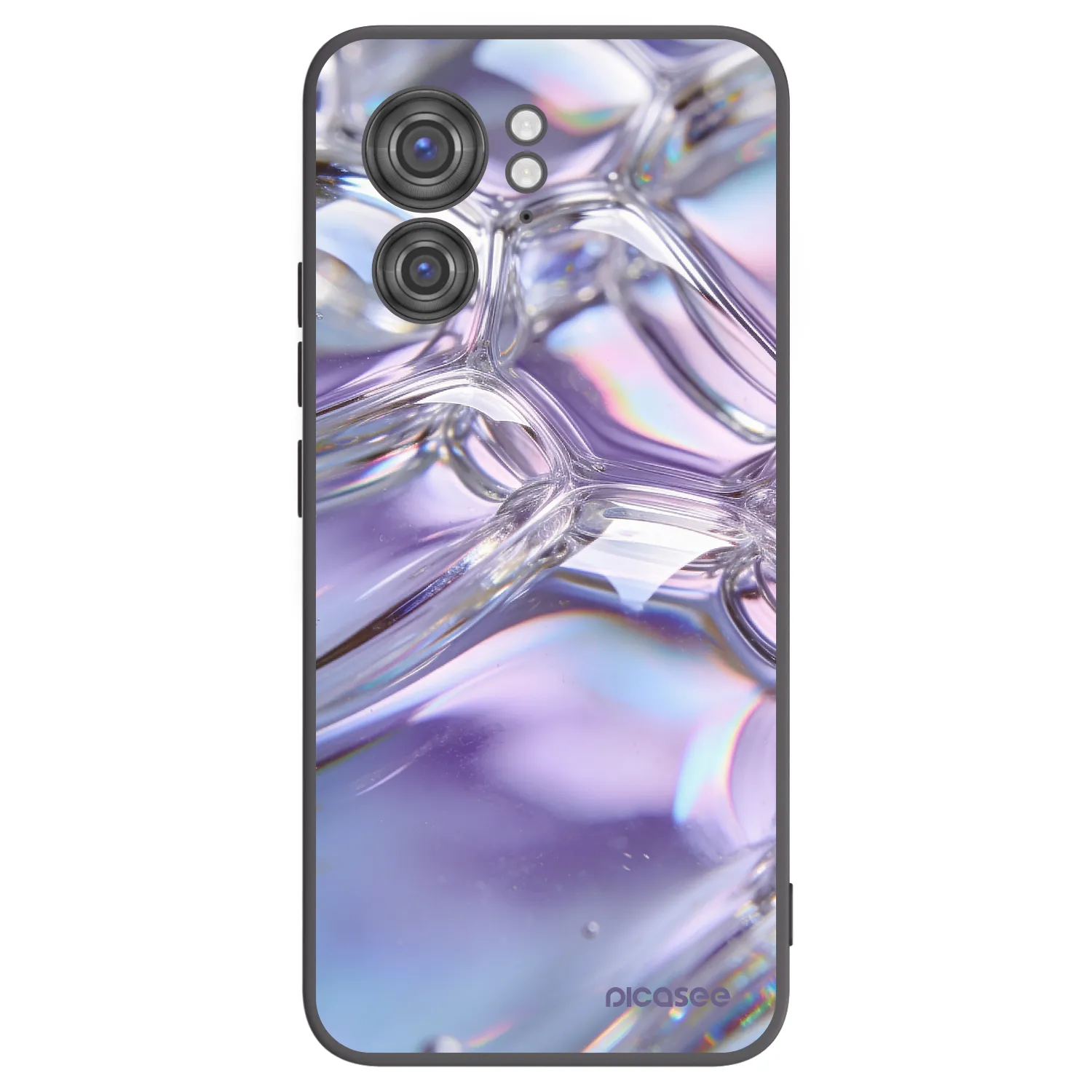 Picasee silikonowe czarne etui na Motorola Edge 40 - Iridescent bubbles