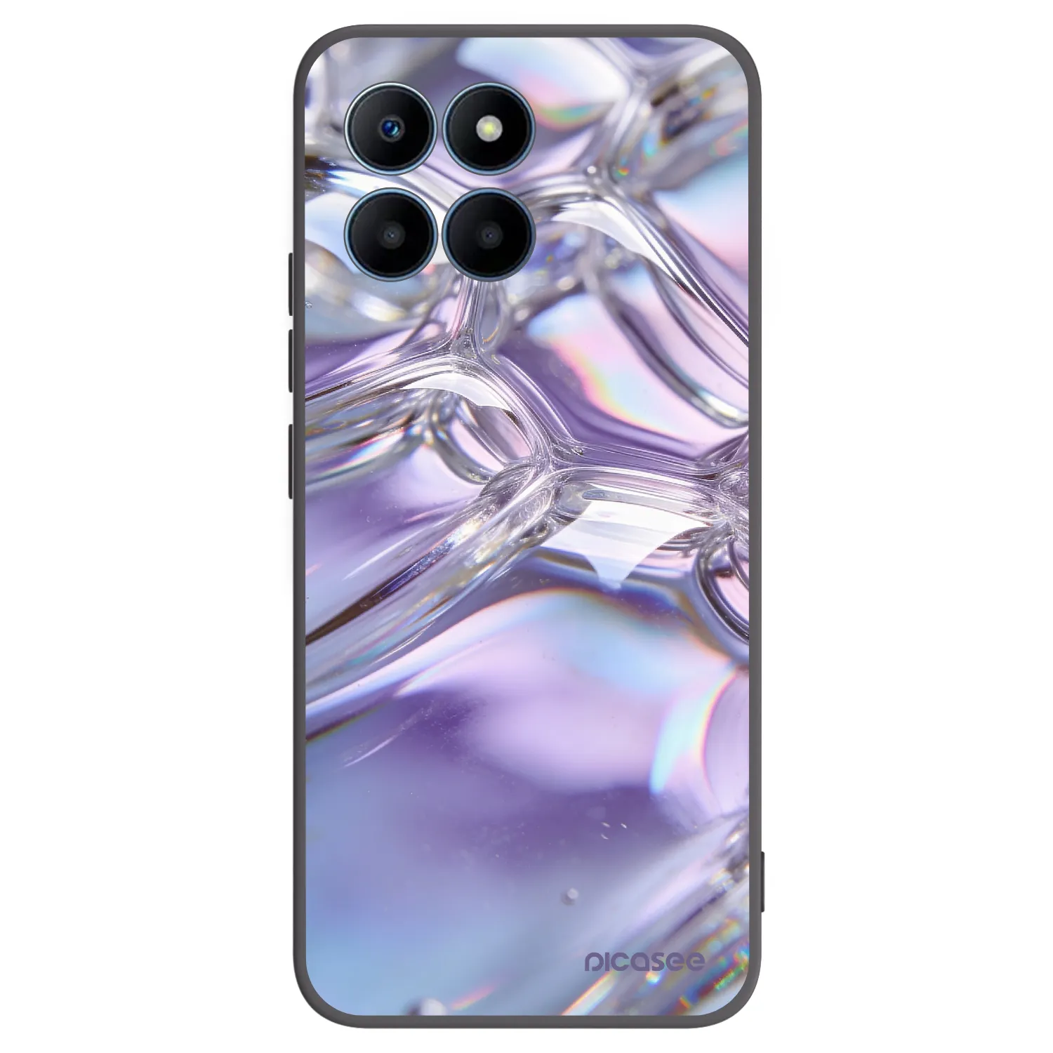 Picasee silikonowe czarne etui na Honor 70 Lite - Iridescent bubbles