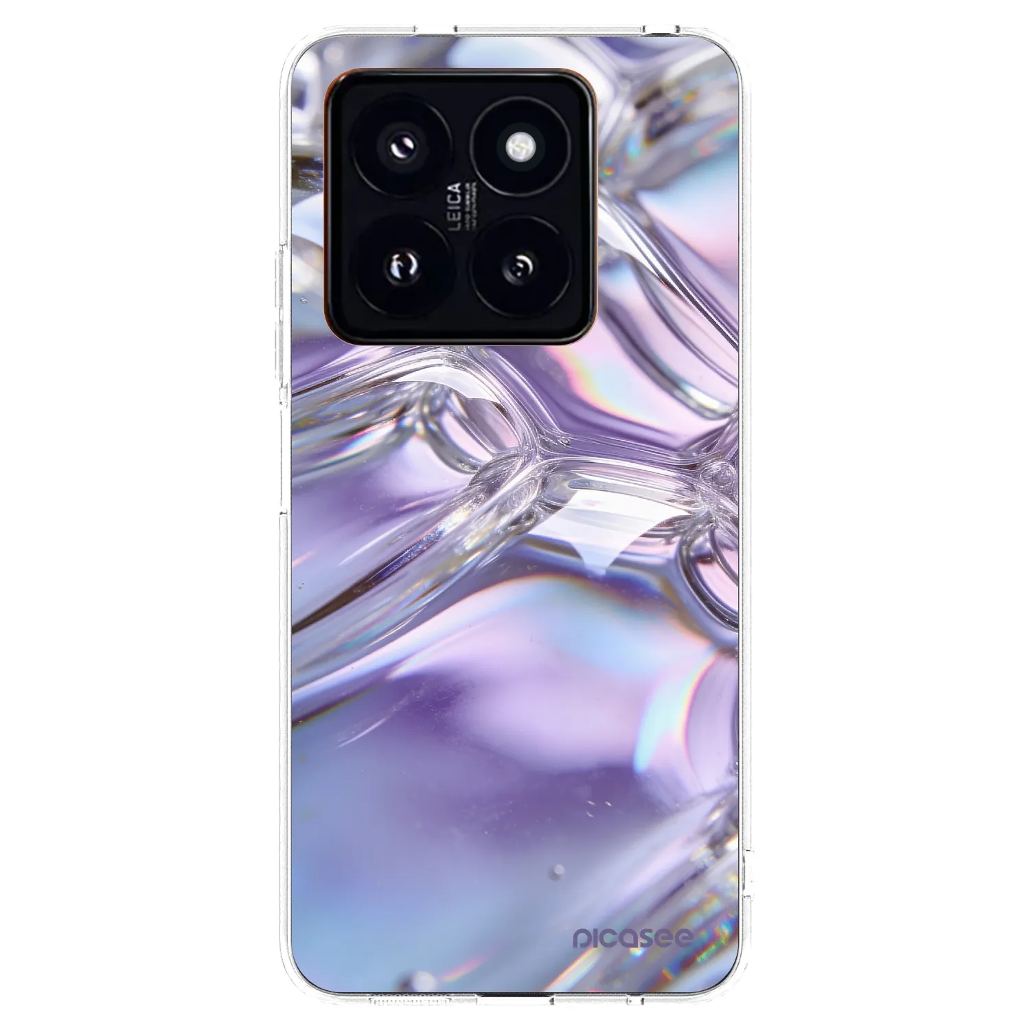 Picasee silikonowe przeźroczyste etui na Xiaomi 14 Pro - Iridescent bubbles