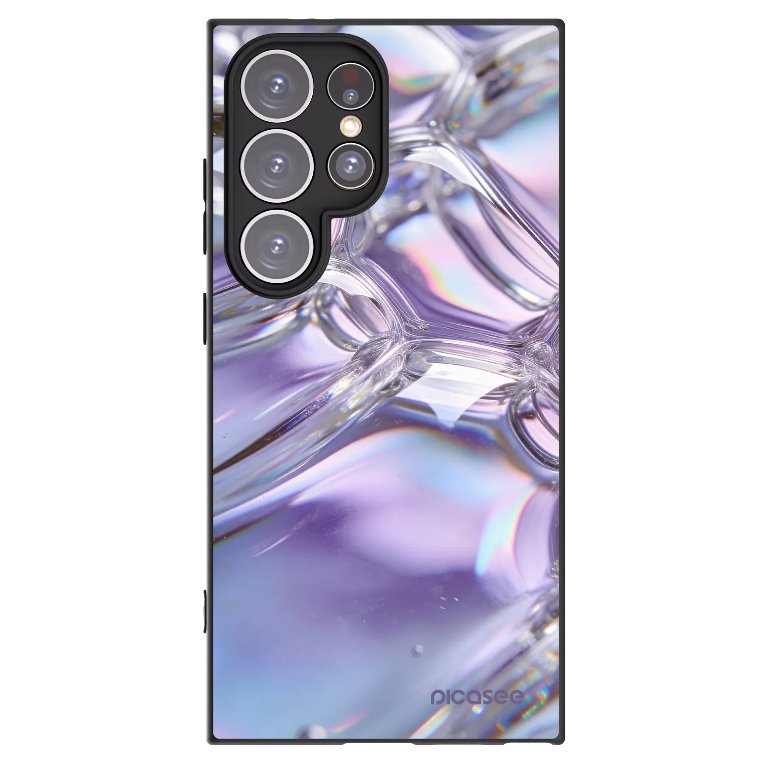 Picasee silikonowe czarne etui na Samsung Galaxy S24 Ultra S928B 5G - Iridescent bubbles