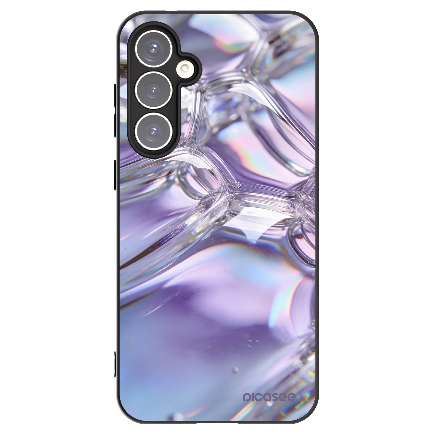 Picasee silikonowe czarne etui na Samsung Galaxy S23 FE S711B - Iridescent bubbles