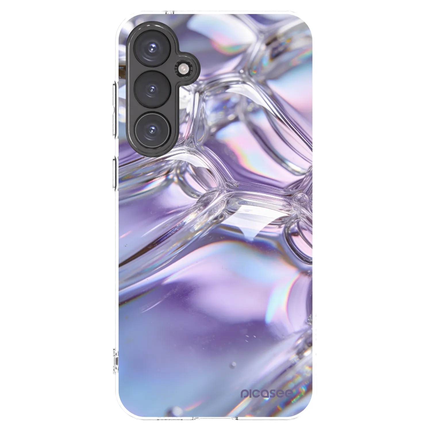 Picasee silikonowe przeźroczyste etui na Samsung Galaxy S23 FE S711B - Iridescent bubbles