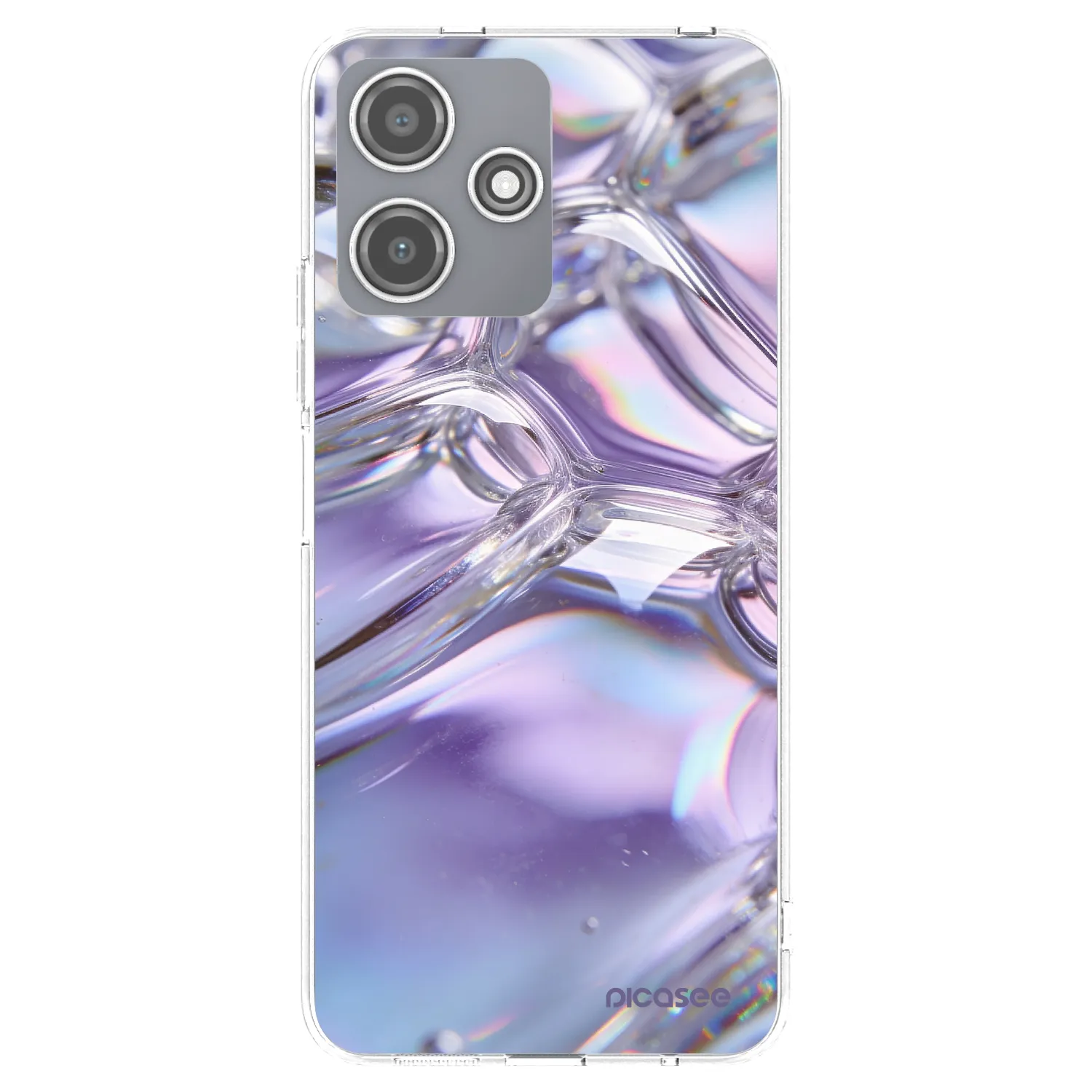 Picasee silikonowe przeźroczyste etui na Xiaomi Redmi 12 5G - Iridescent bubbles