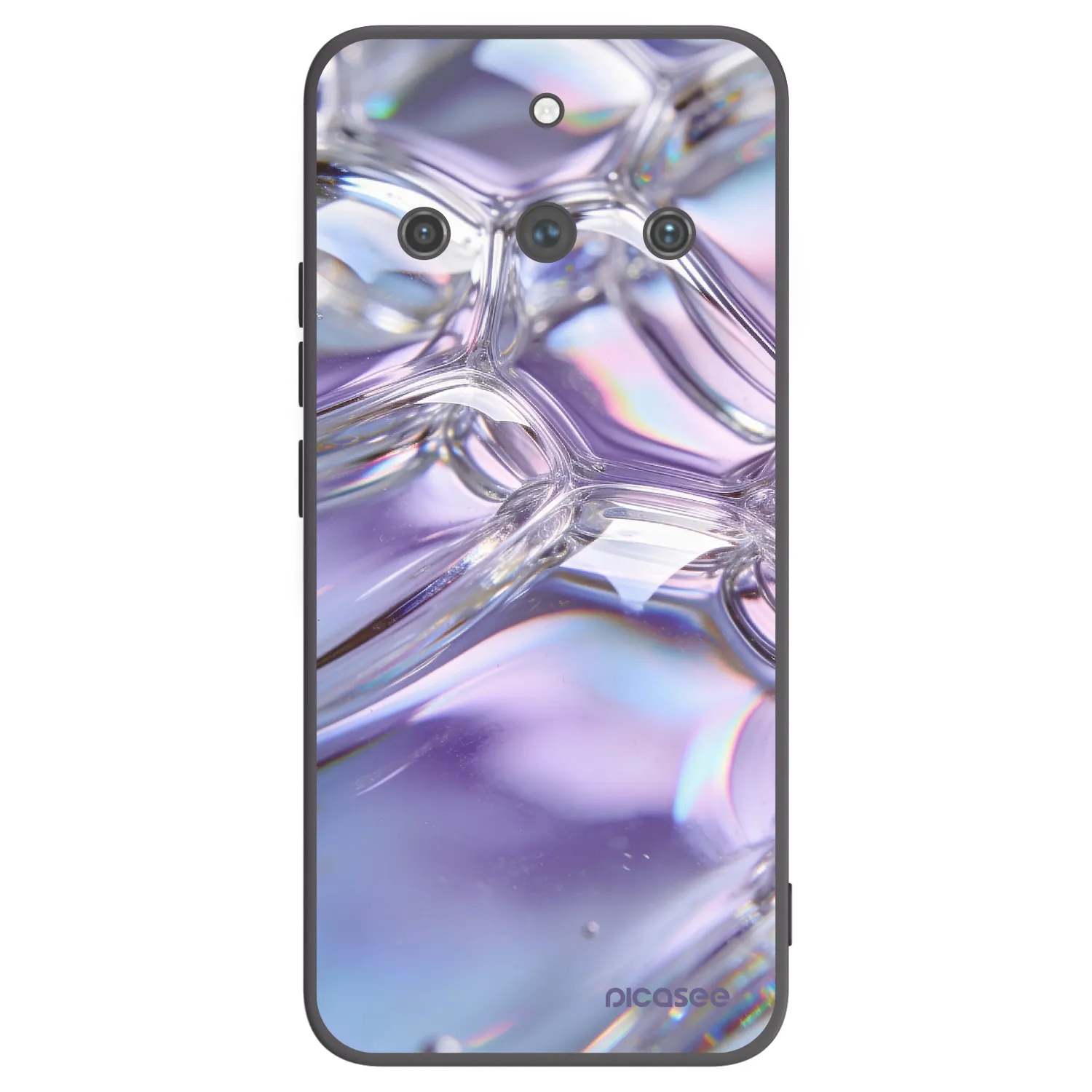 Picasee silikonowe czarne etui na Realme 11 Pro+ - Iridescent bubbles