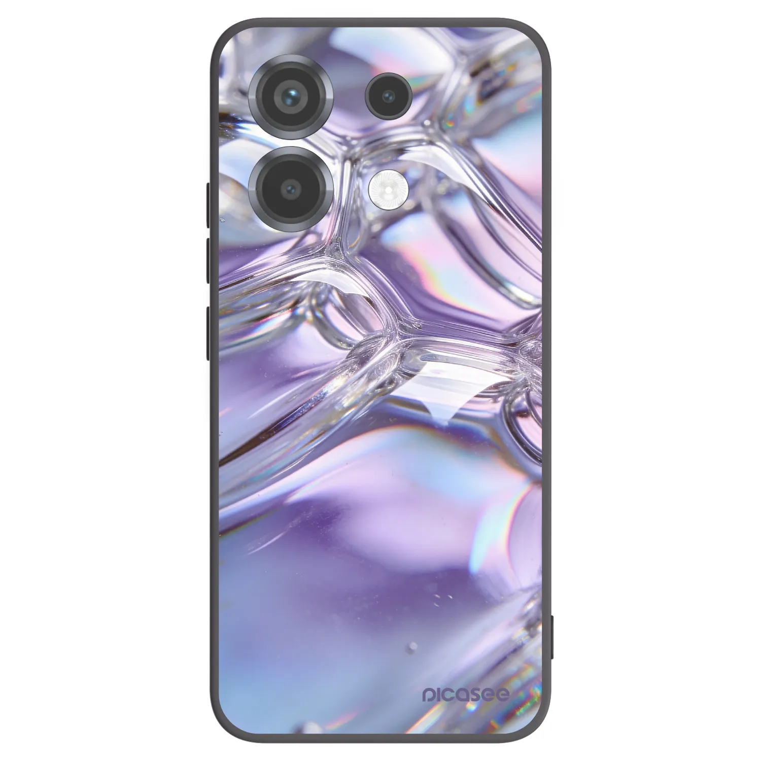 Picasee silikonowe czarne etui na Xiaomi Poco X6 - Iridescent bubbles