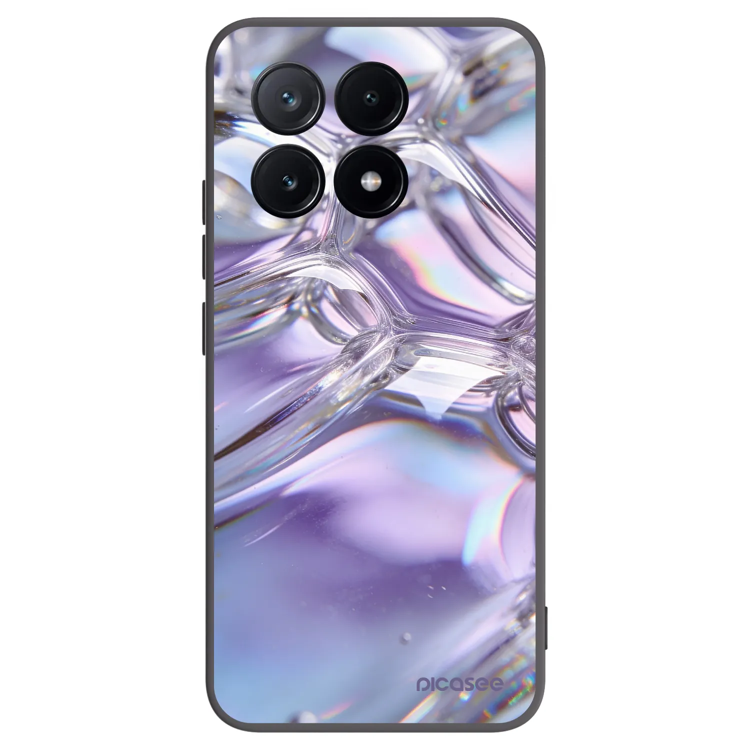 Picasee silikonowe czarne etui na Xiaomi Poco X6 Pro - Iridescent bubbles