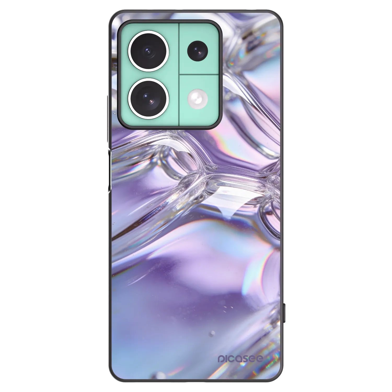 Picasee silikonowe czarne etui na Xiaomi Redmi Note 13 5G - Iridescent bubbles