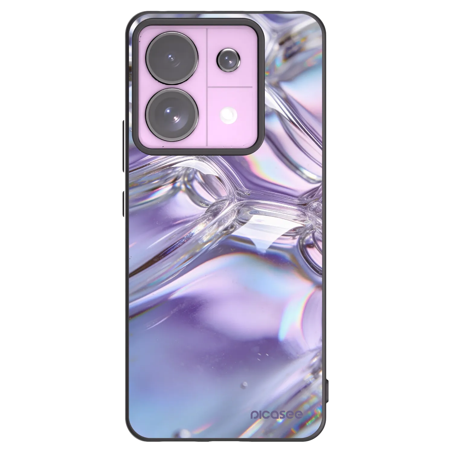 Picasee silikonowe czarne etui na Xiaomi Redmi Note 13 Pro 5G - Iridescent bubbles