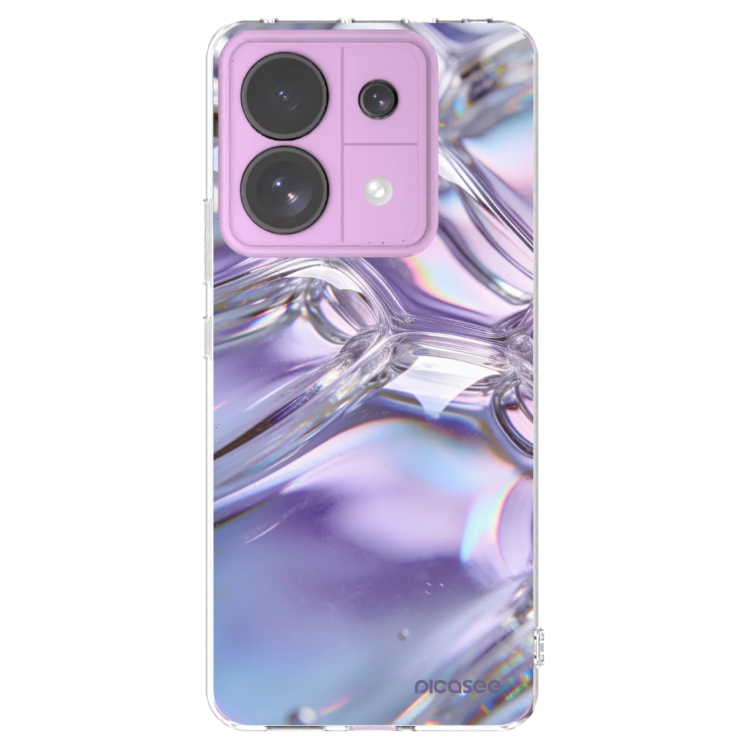 Picasee silikonowe przeźroczyste etui na Xiaomi Redmi Note 13 Pro 5G - Iridescent bubbles
