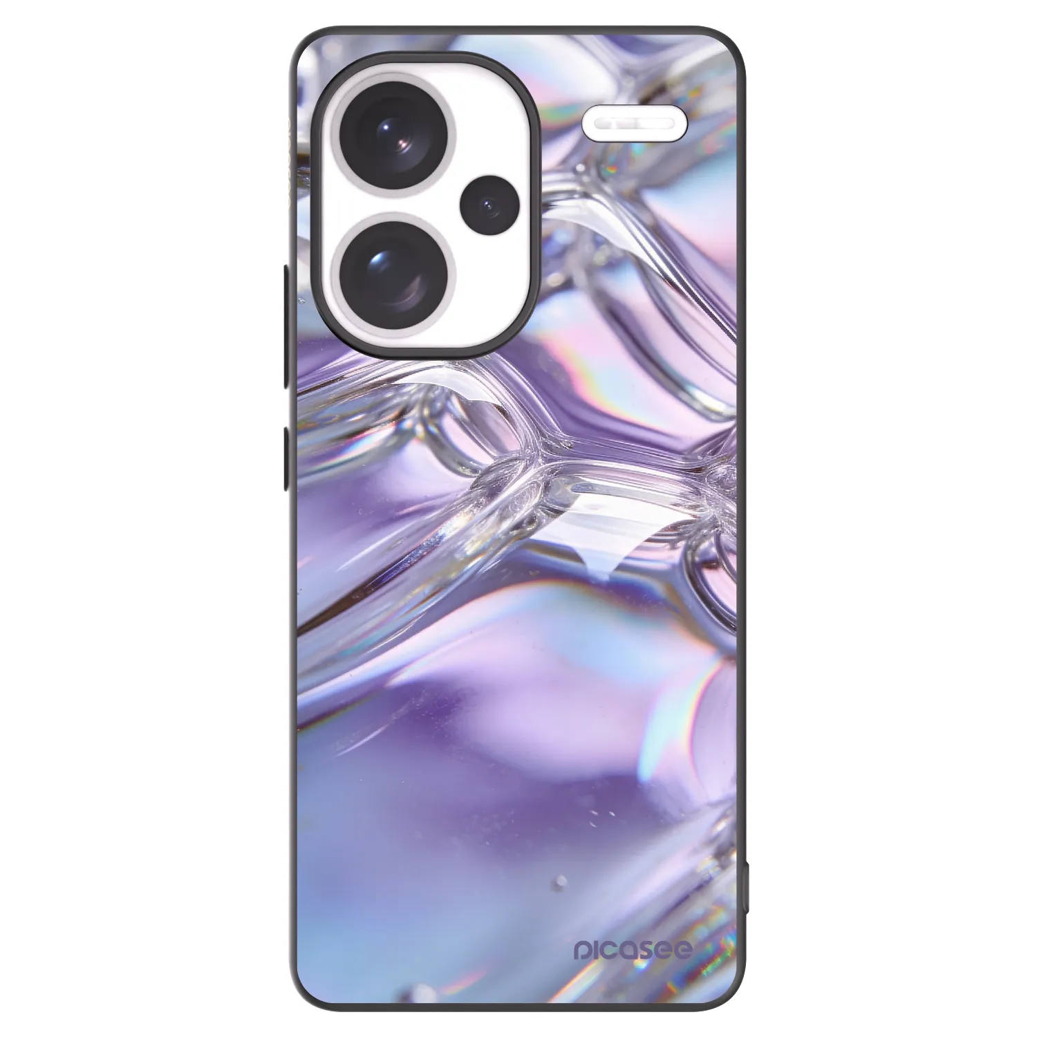 Picasee silikonowe czarne etui na Xiaomi Redmi Note 13 Pro+ 5G - Iridescent bubbles