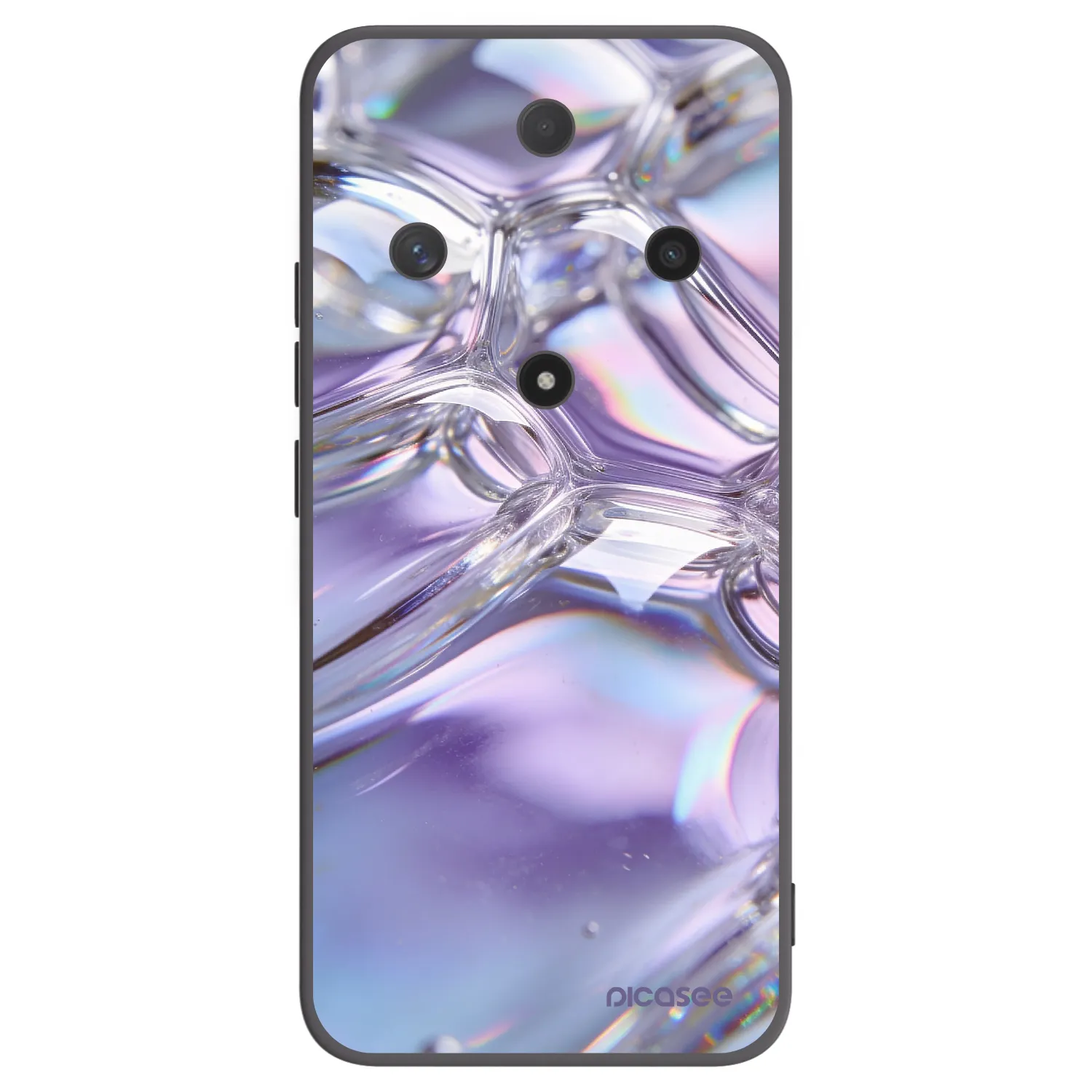 Picasee silikonowe czarne etui na Honor Magic6 Lite 5G - Iridescent bubbles