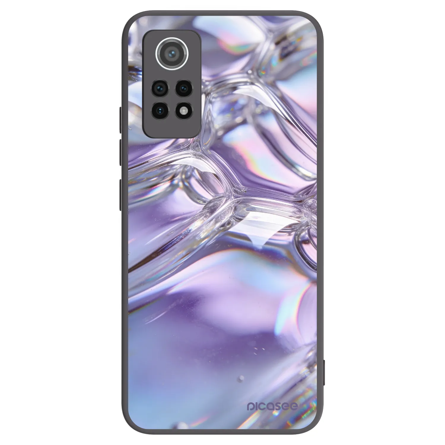 Picasee silikonowe czarne etui na Xiaomi Redmi Note 12 Pro 4G - Iridescent bubbles