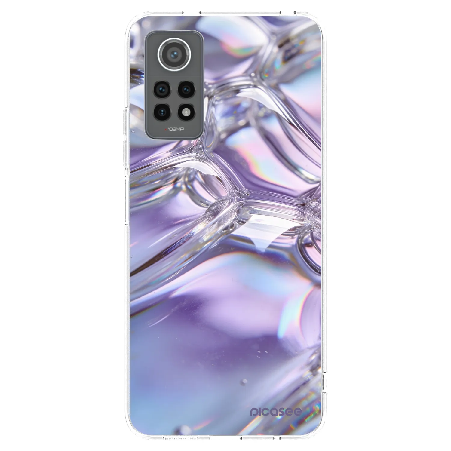 Picasee silikonowe przeźroczyste etui na Xiaomi Redmi Note 12 Pro 4G - Iridescent bubbles
