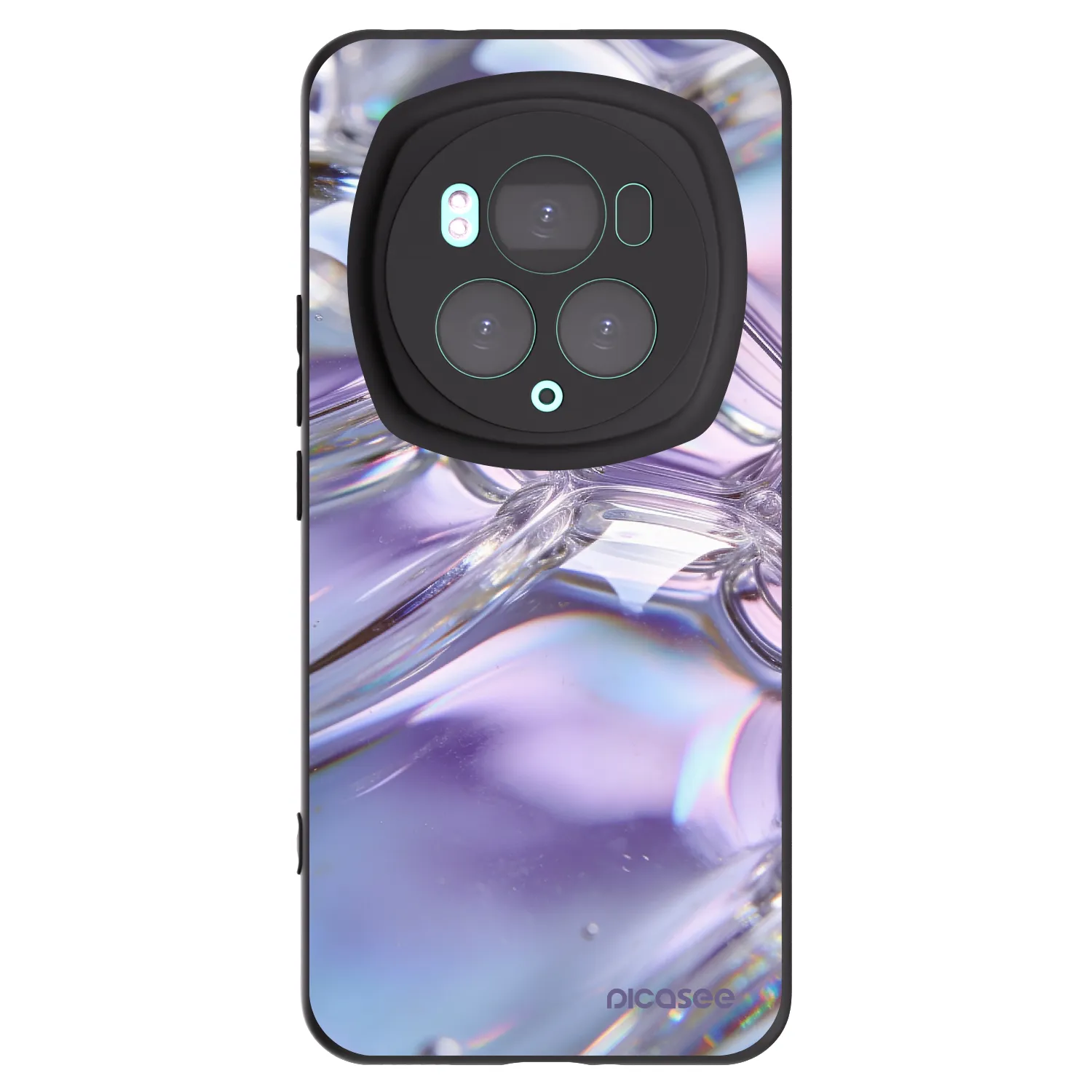 Picasee silikonowe czarne etui na Honor Magic6 Pro - Iridescent bubbles
