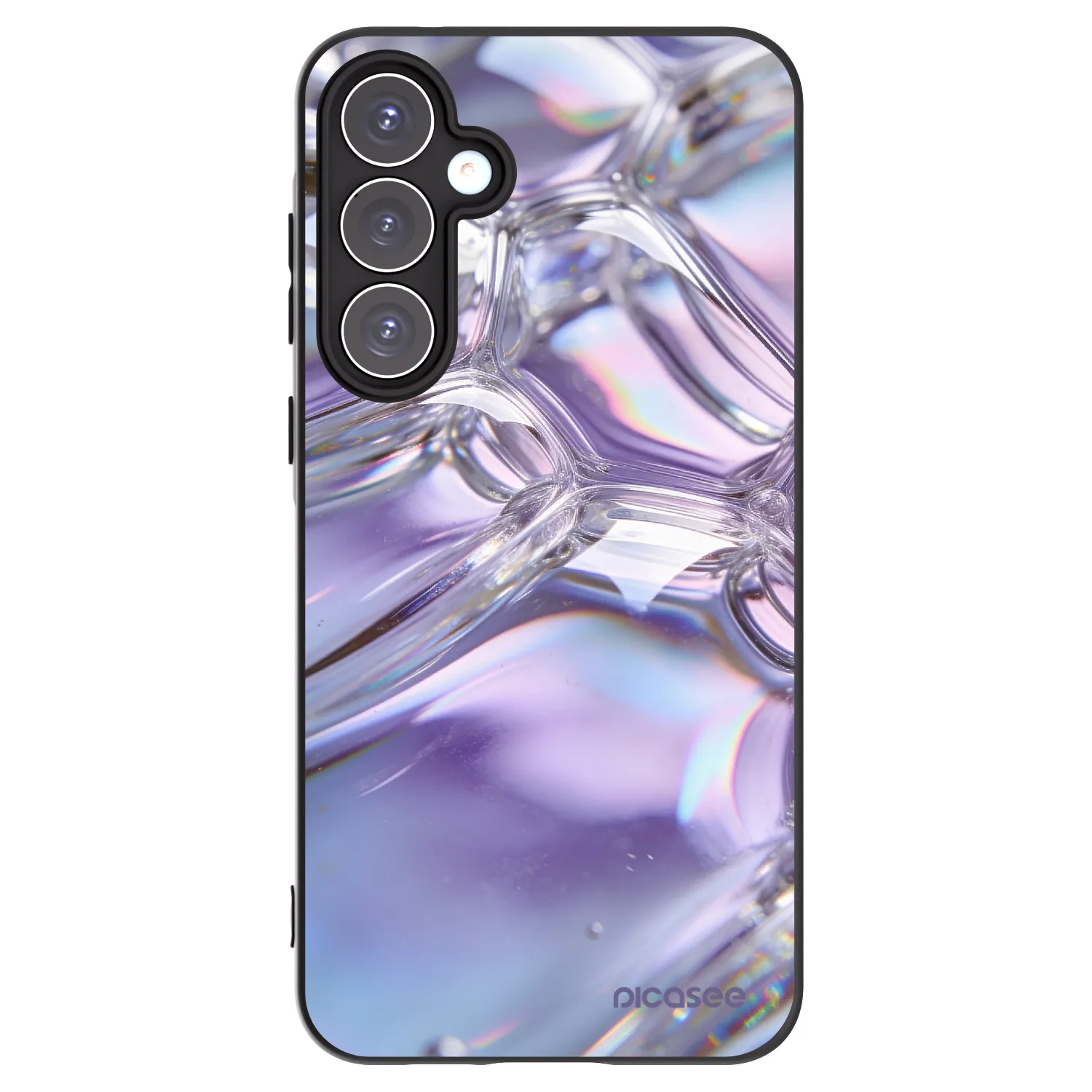 Picasee silikonowe czarne etui na Samsung Galaxy A55 5G A556B - Iridescent bubbles