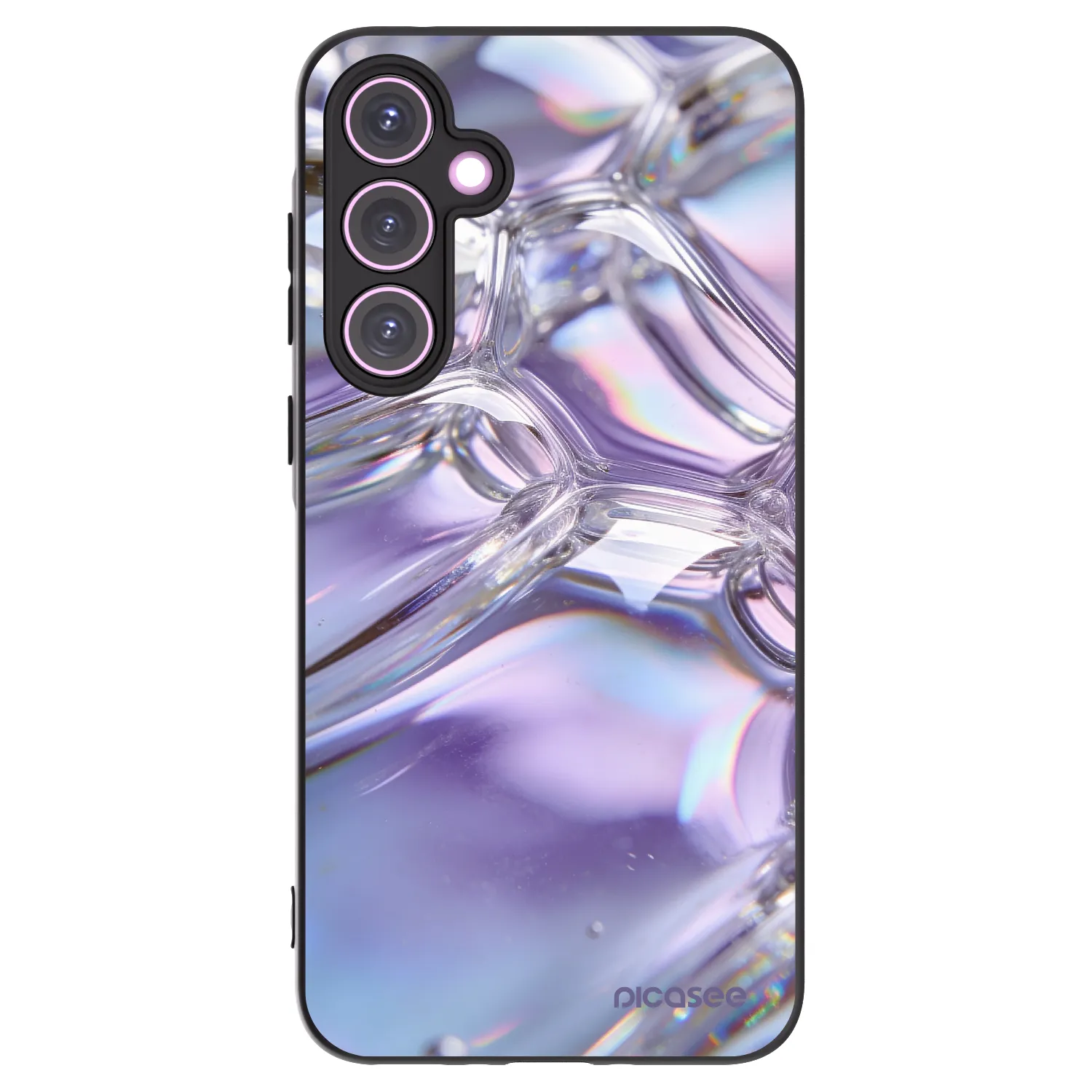 Picasee silikonowe czarne etui na Samsung Galaxy A35 5G A356B - Iridescent bubbles
